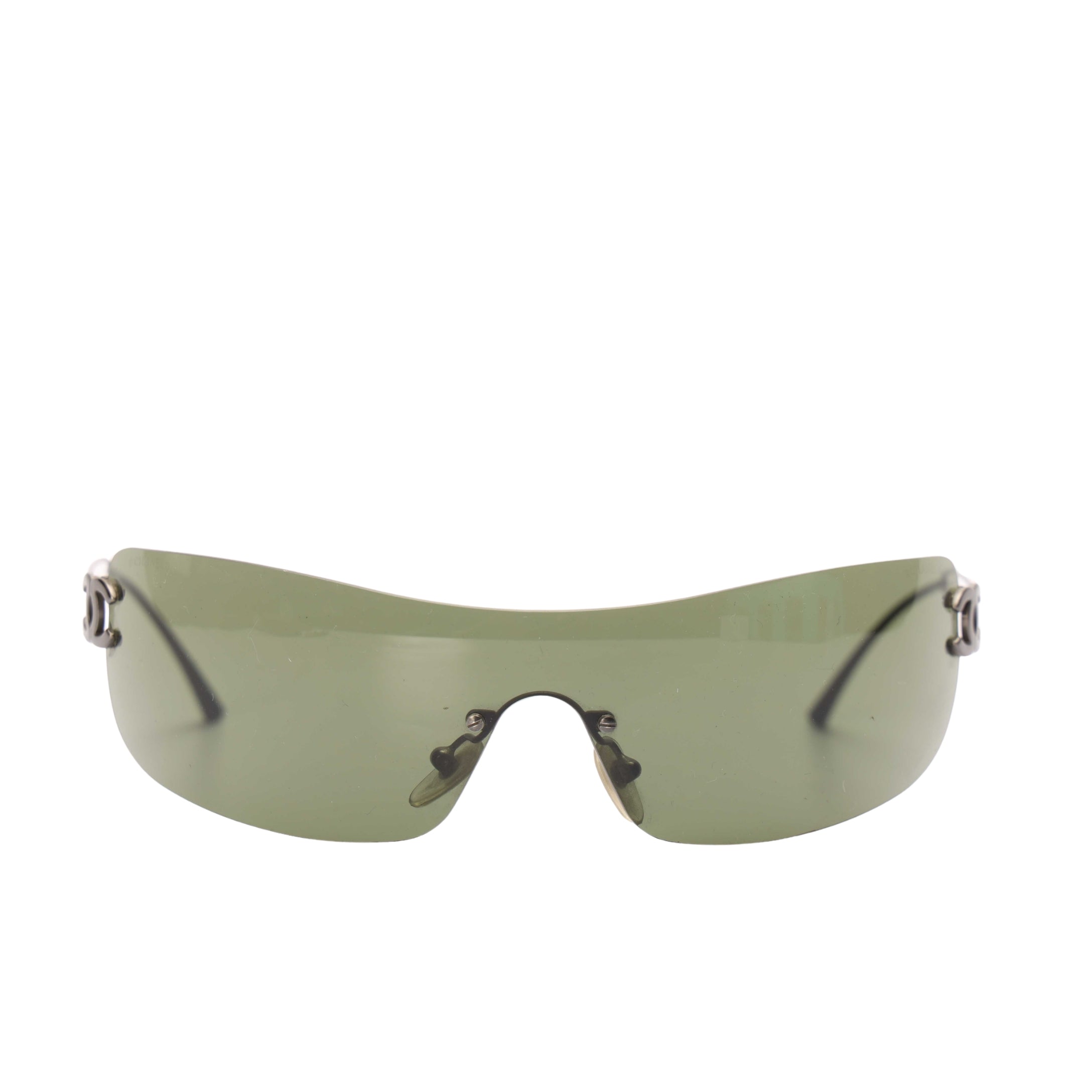Chanel Green Shield Sunglasses