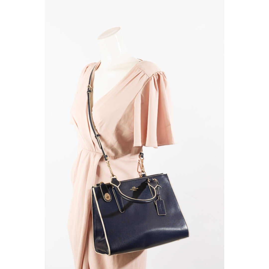Coach Navy Crosby Carryall Satchel