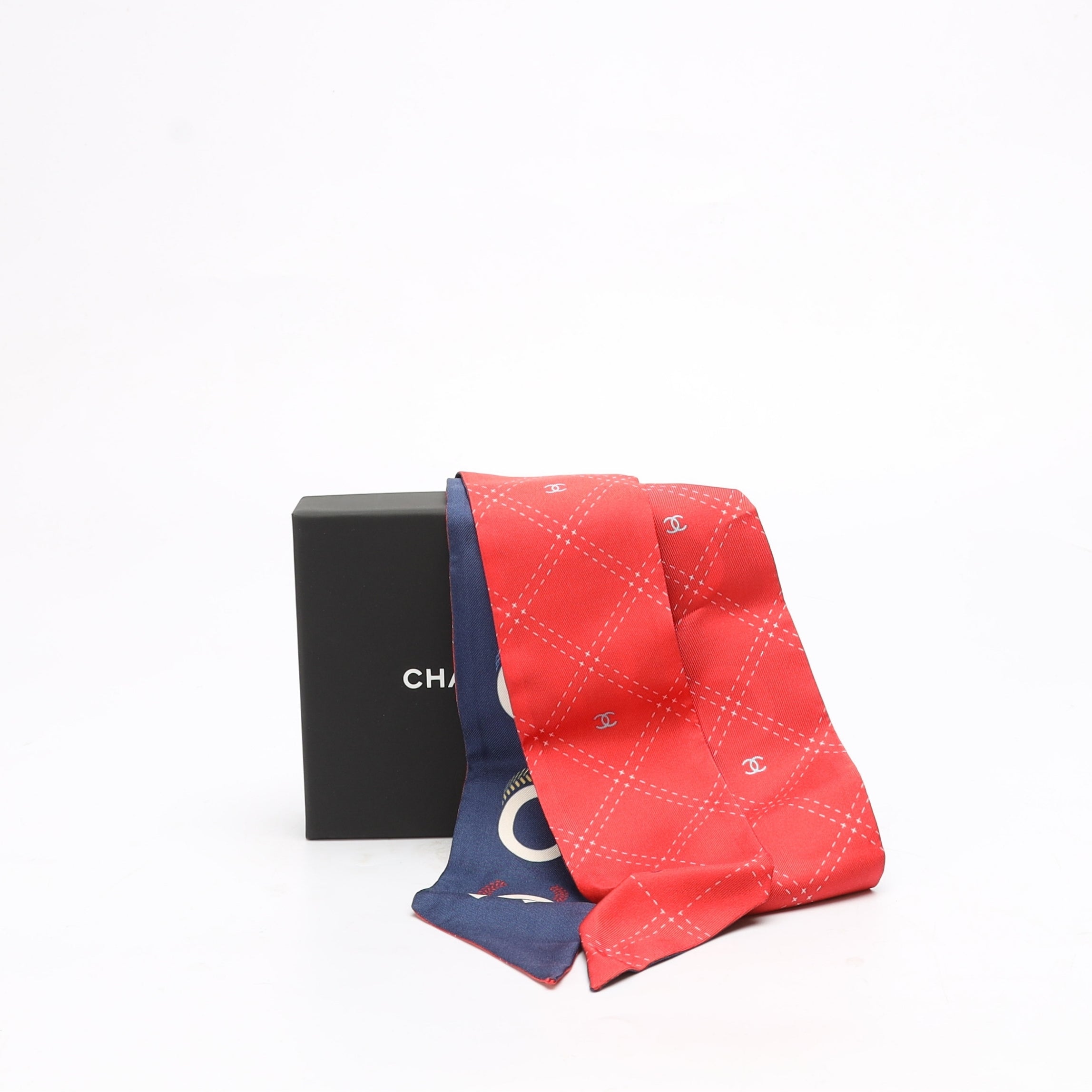 Chanel Slim Bandeau Silk Twill Scarf