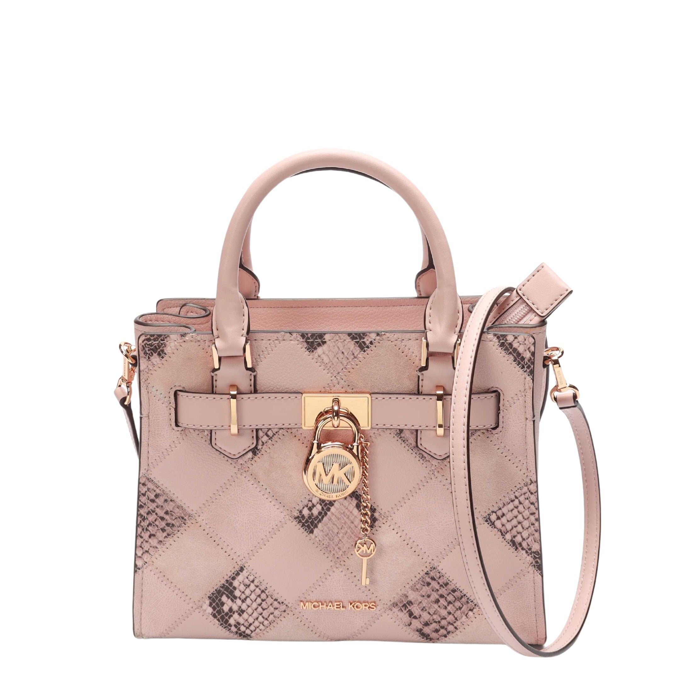 Michael Kors Hamilton Pink Patchwork Satchel