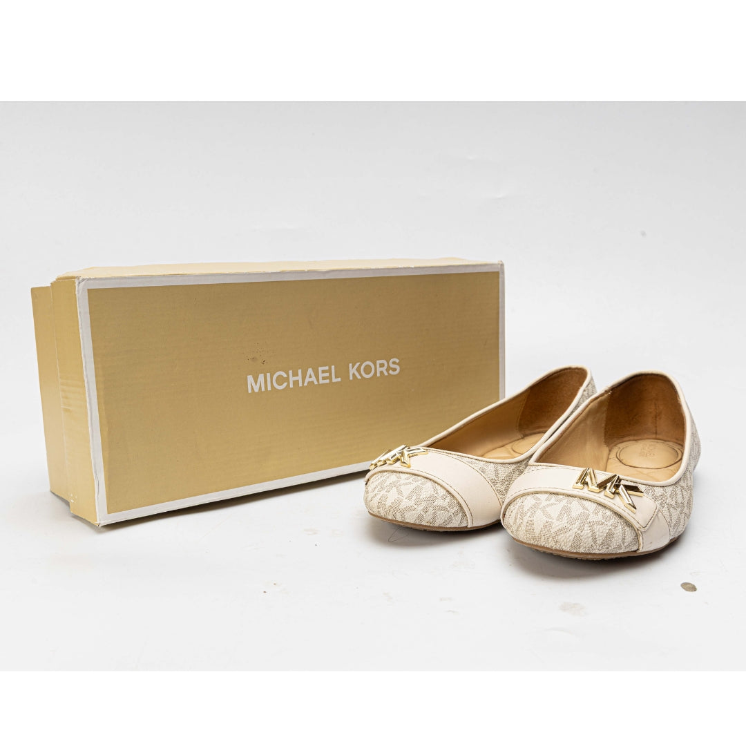 Michael Kors Vanilla Jilly Logo Ballet Flat