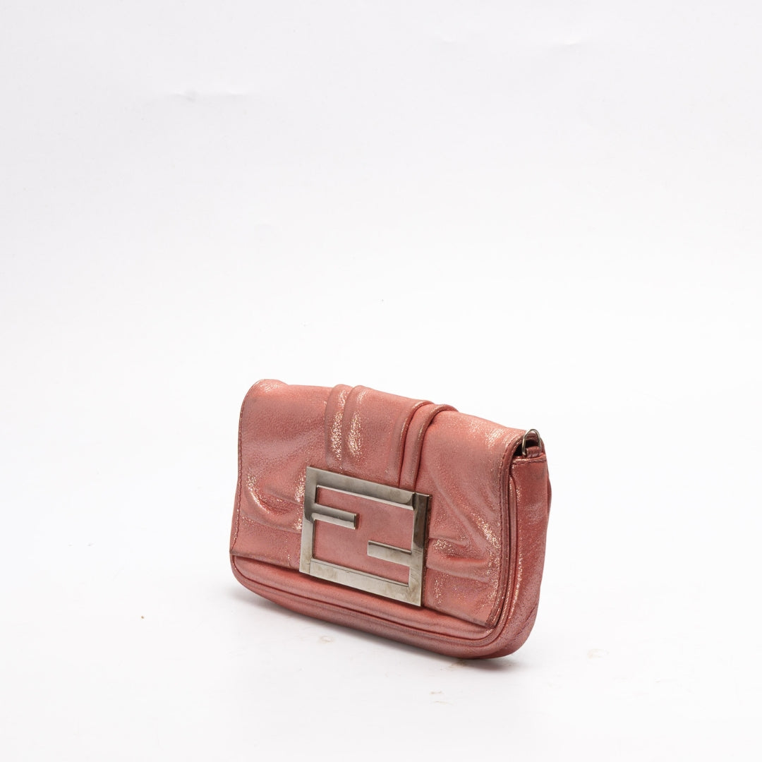 Fendi Pink Metallic Mia Pochette Bag