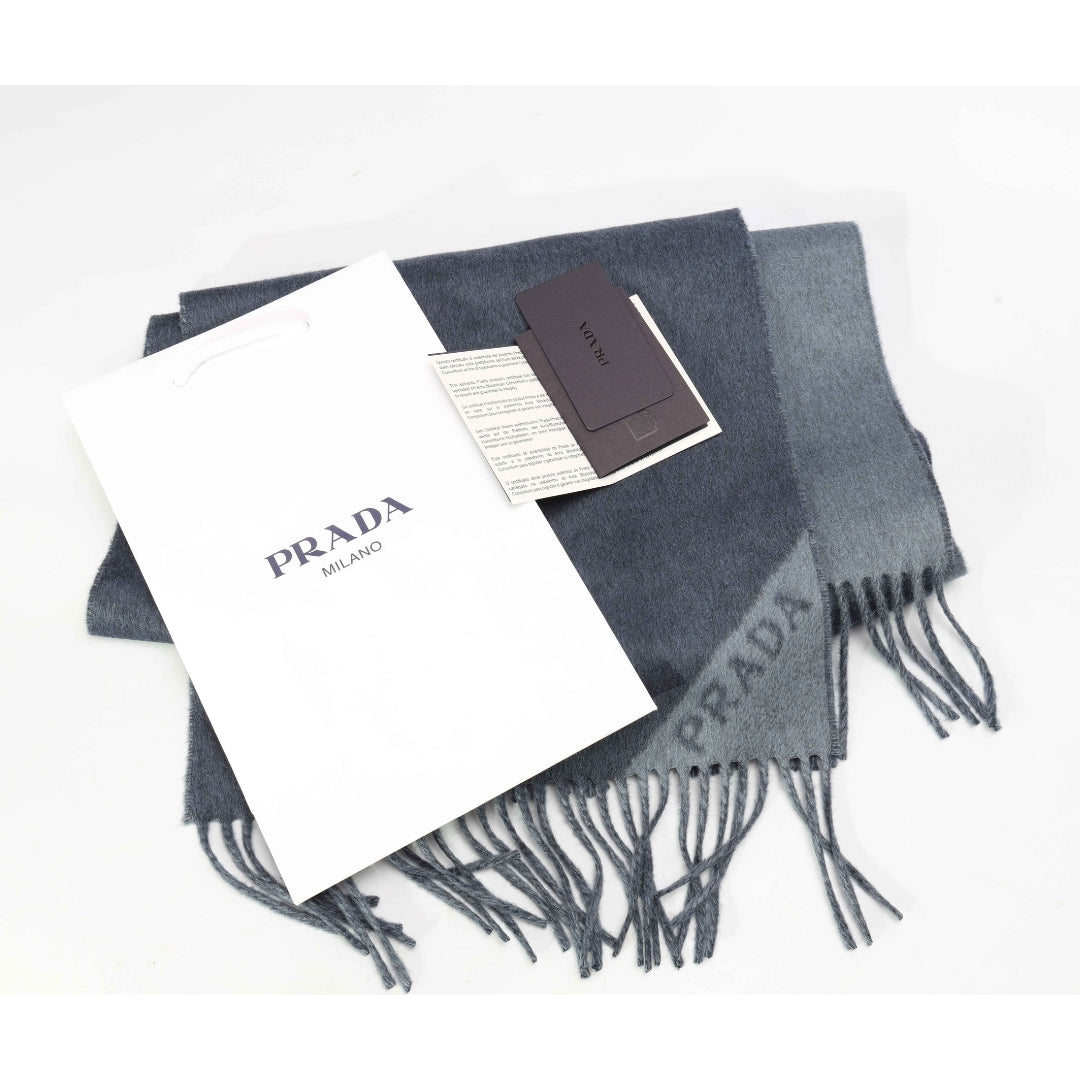 Prada Logo Double Cashmere Scarf