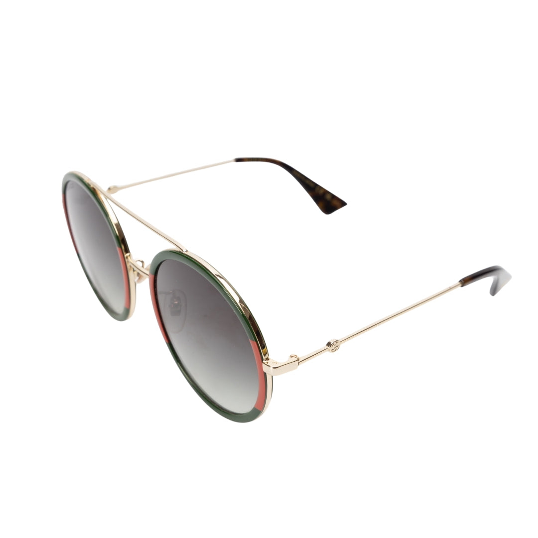 Gucci Grey Gradient GG Round Sunglasses
