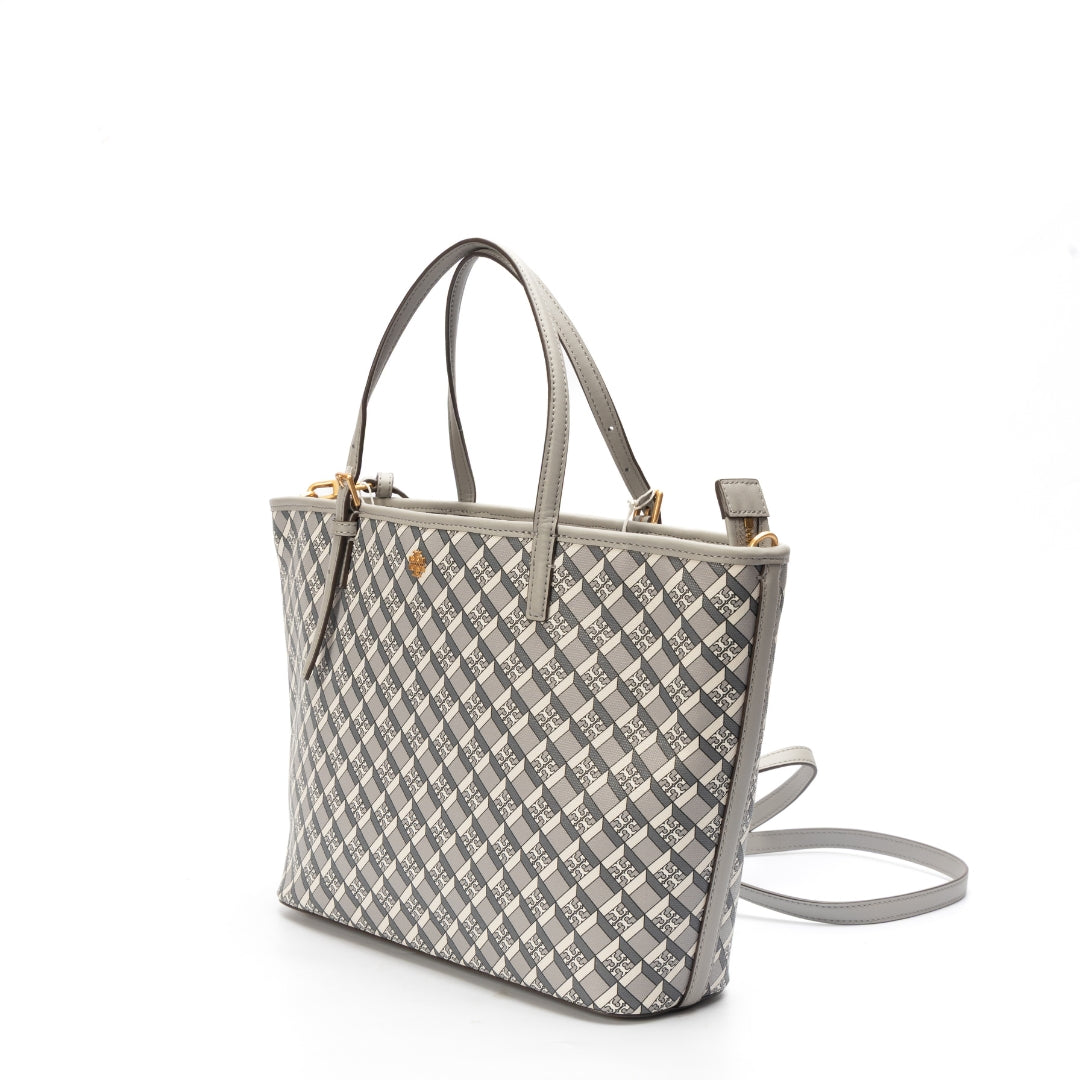 Tory Burch Geo Logo Zip Top Tote Bag