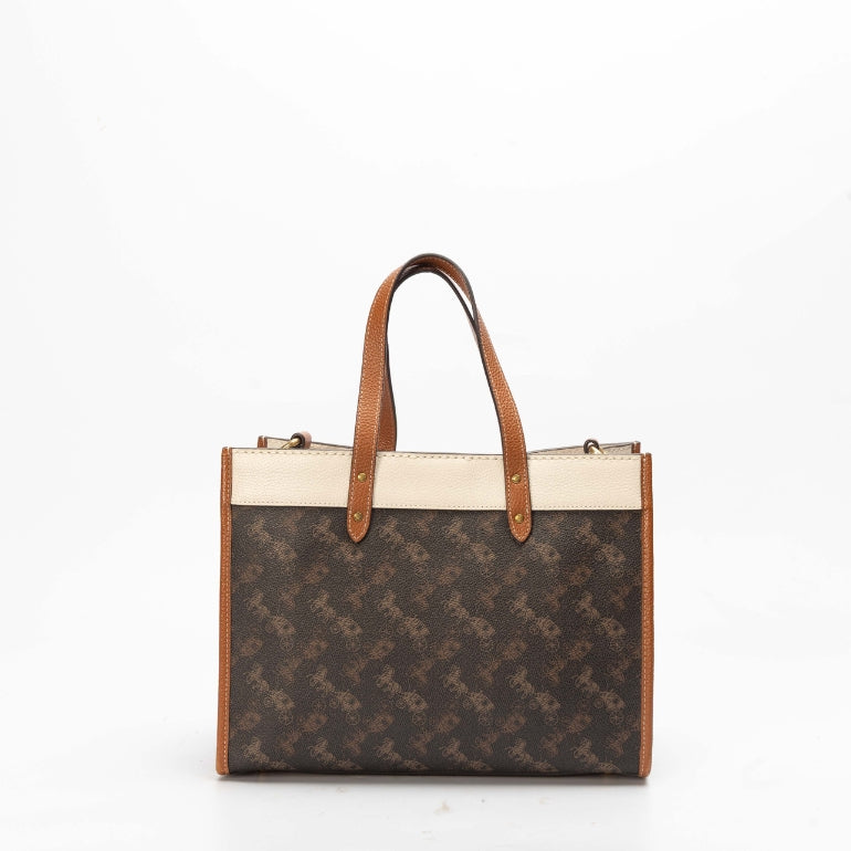 Coach Field Tote 30 With Horse And Carriage Print