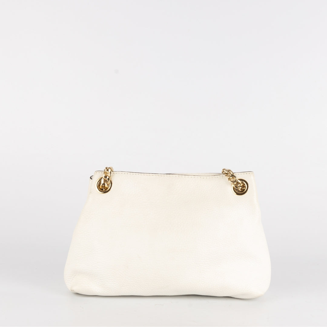 Michael Kors White Leather Jet Set Chain Shoulder Bag