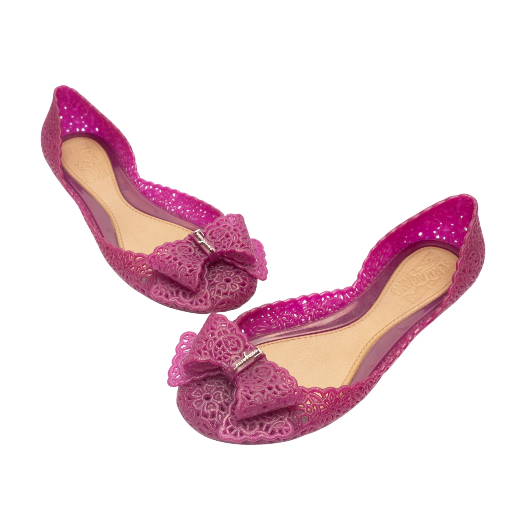 Salvatore Ferragamo Purple Jelly Nilly Ballet Flats
