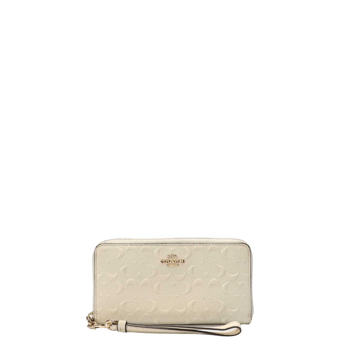 Coach Signature Zip Around Wristlet