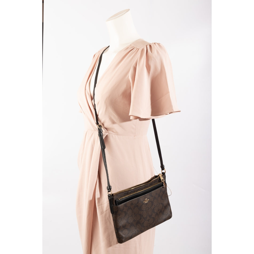 Coach Brown Signature Monogram Sling Bag
