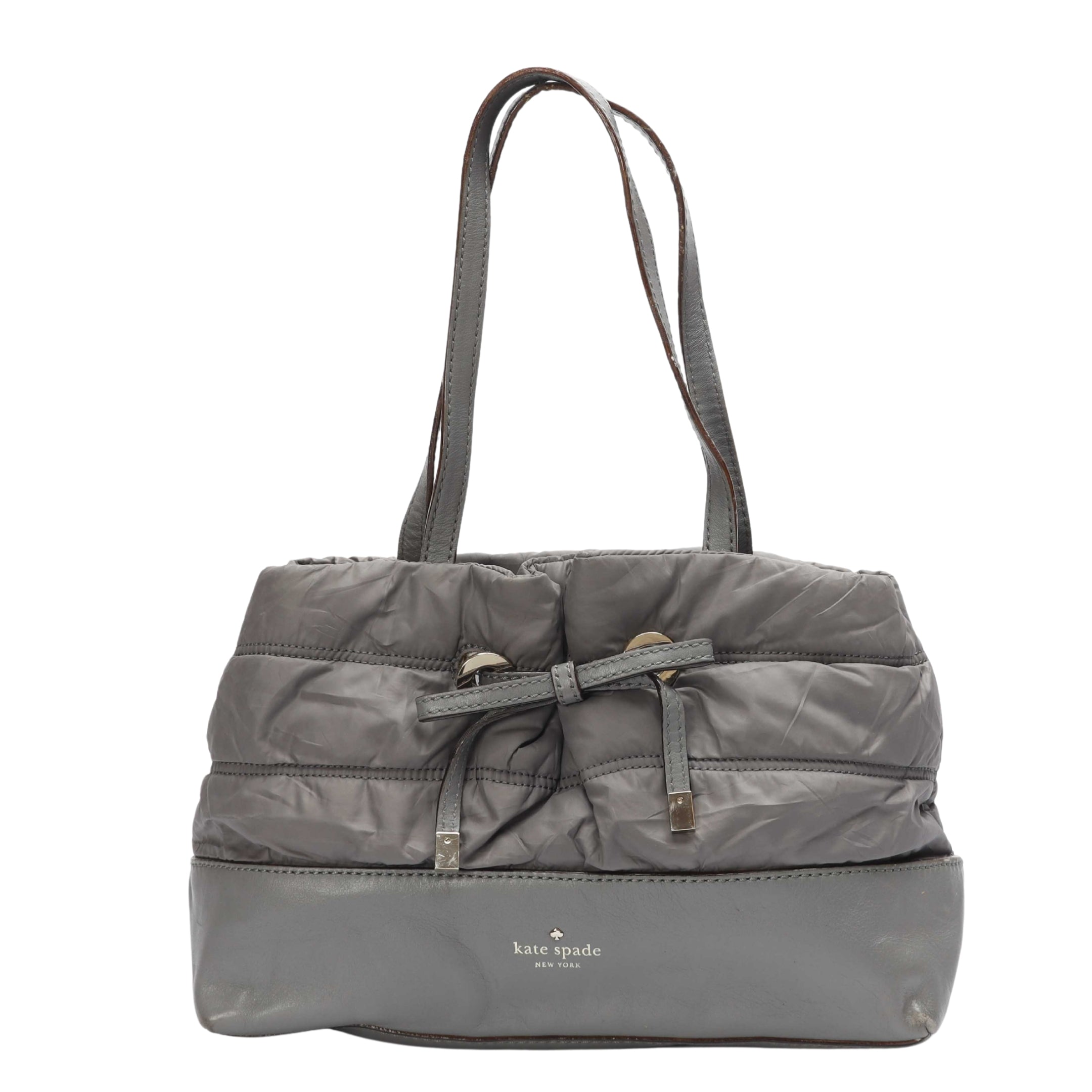 Kate Spade Grey Puffed Bow Shoulder Bag