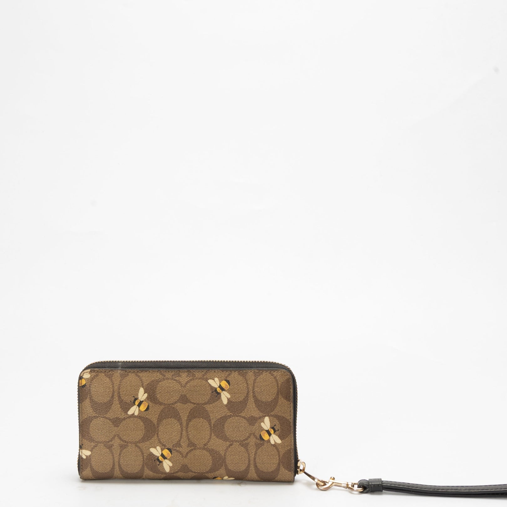 Coach Bee Print Long Zip Around Wallet