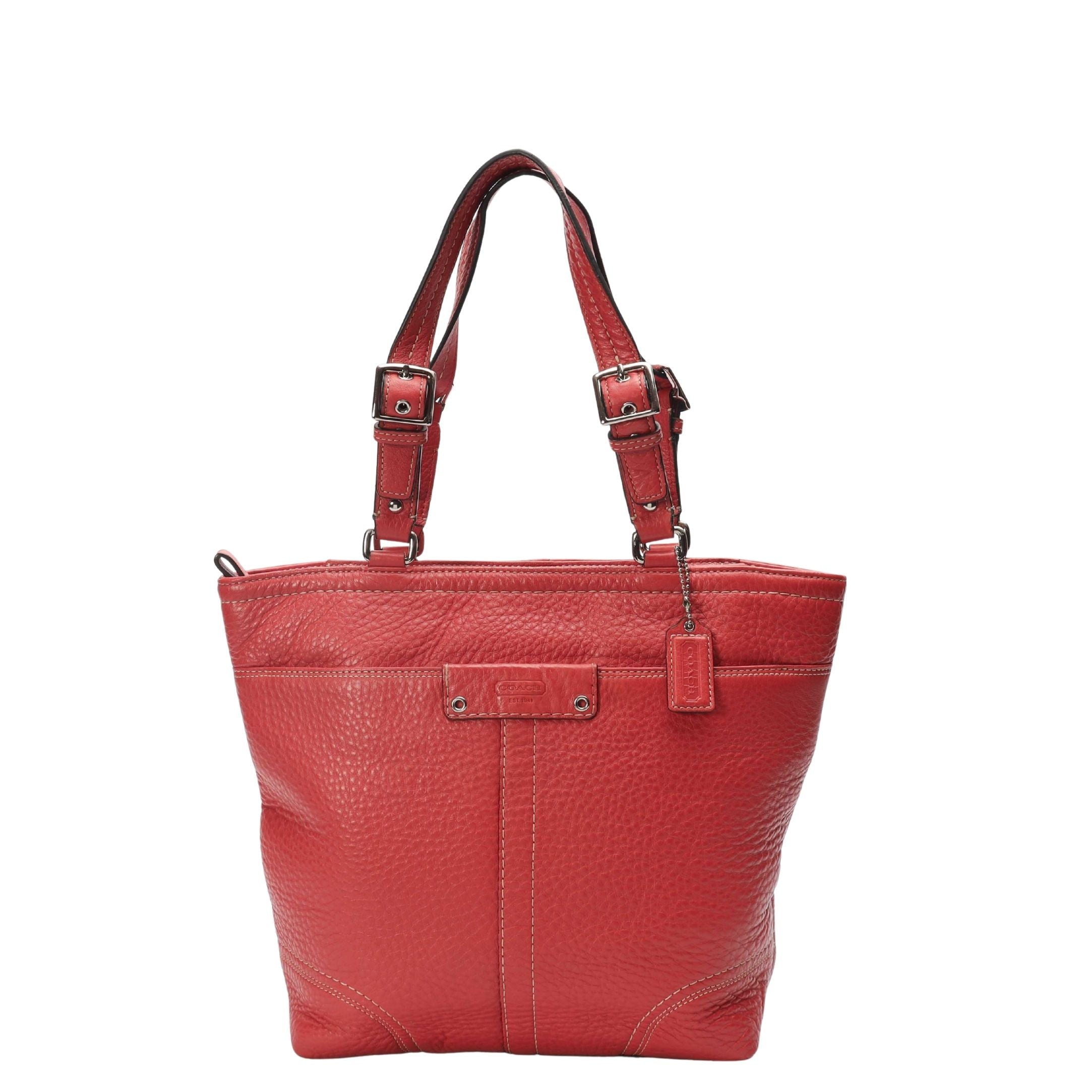 Coach Solid Red Hamilton Tote Bag