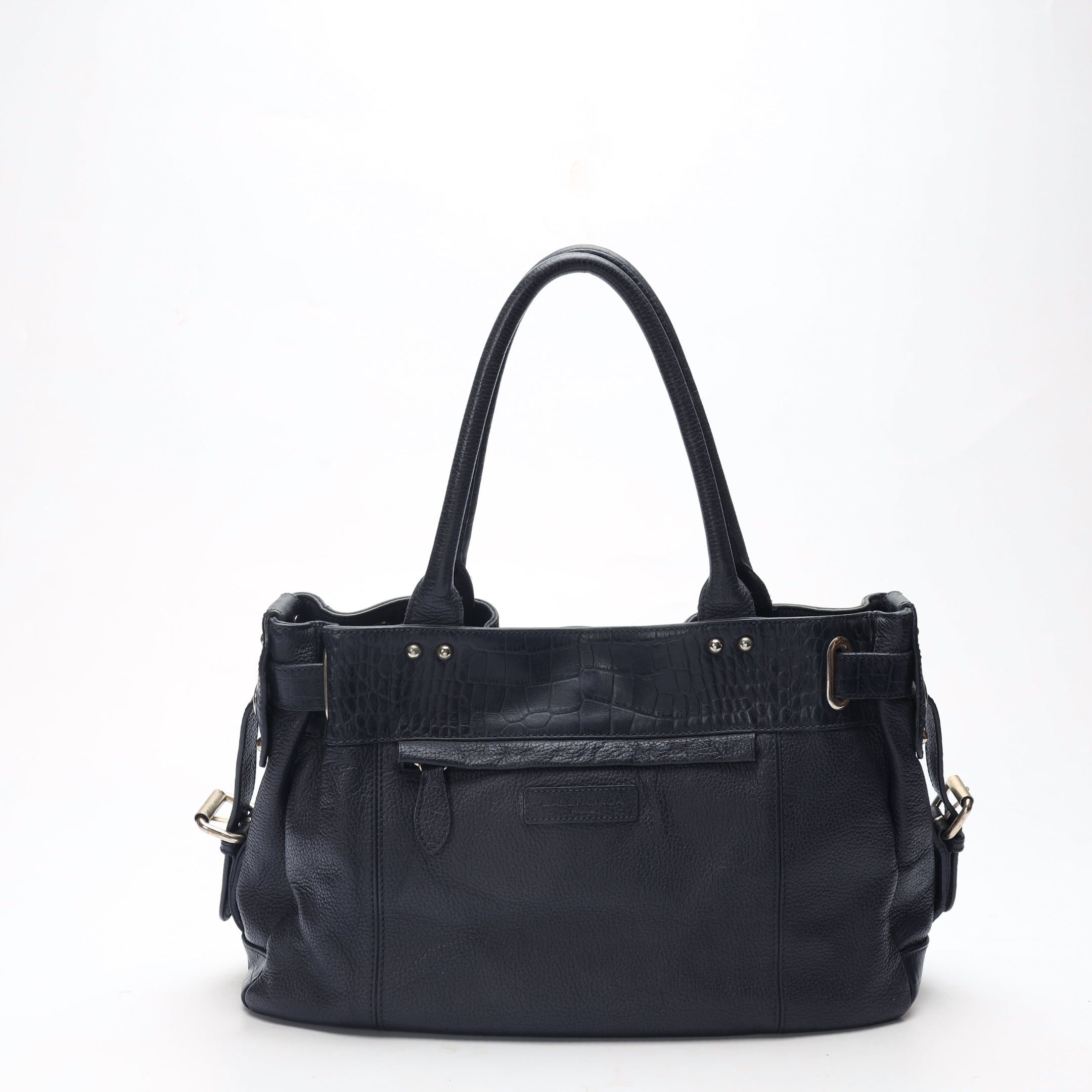 Balenciaga Navy Pebbled Leather Shoulder Bag