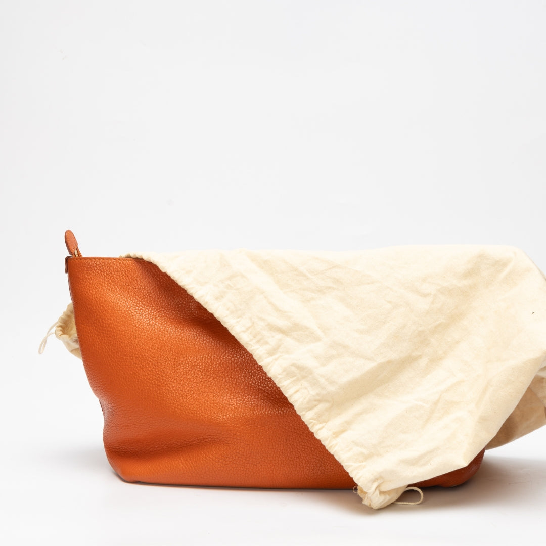 Salvatore Ferragamo Bolso Orange Leather Tote