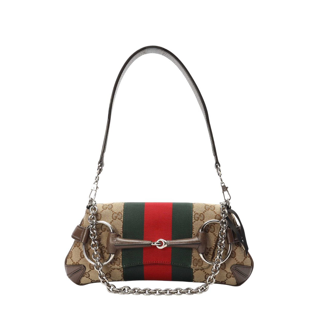 Gucci Beige Horsebit Chain Shoulder Bag