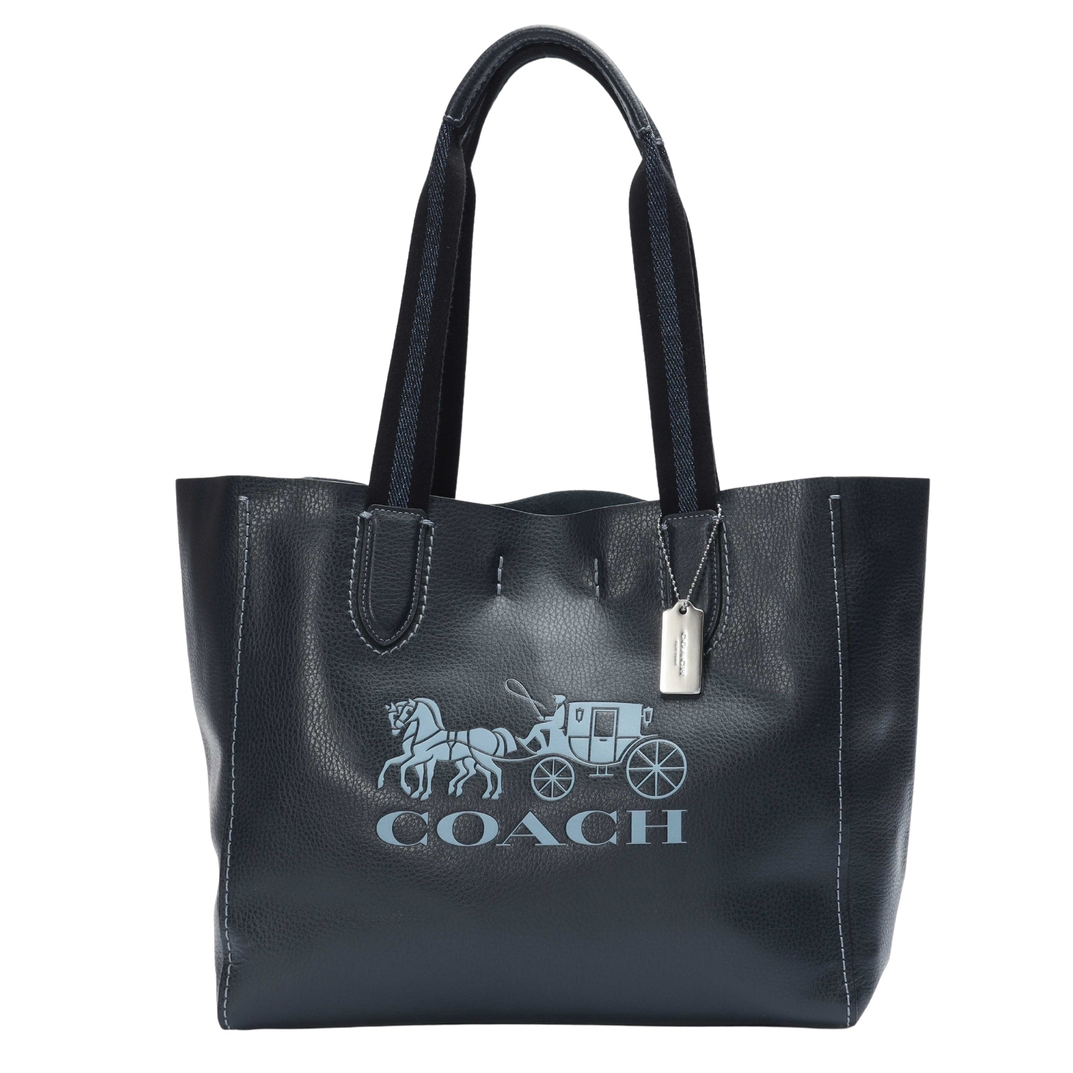 Coach Navy Horse & Carriage Derby Tote