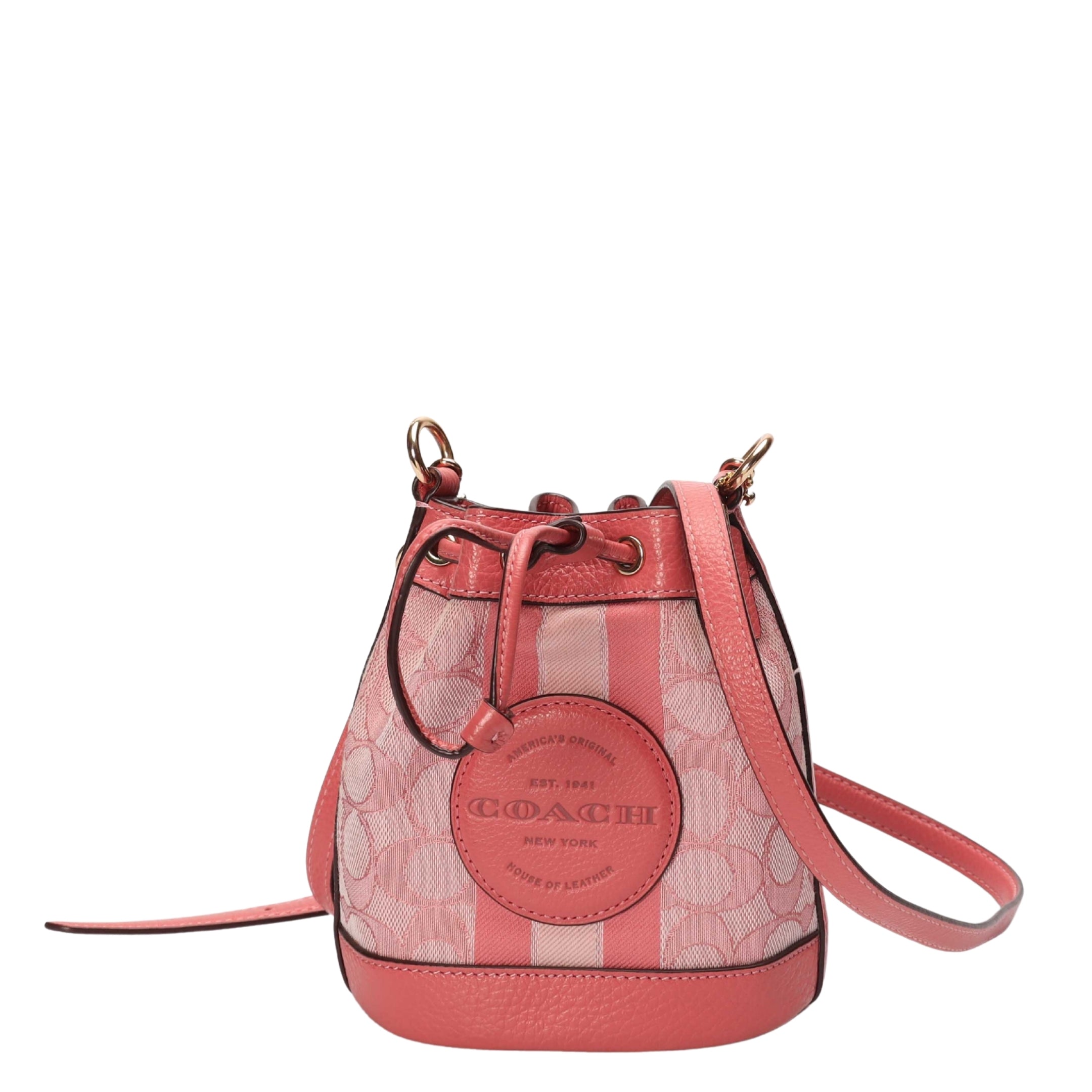 Coach Pink Dempsey Bucket Crossbody Bag