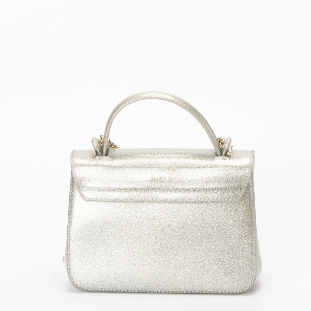 Furla Silver Metropolis Crossbody Bag