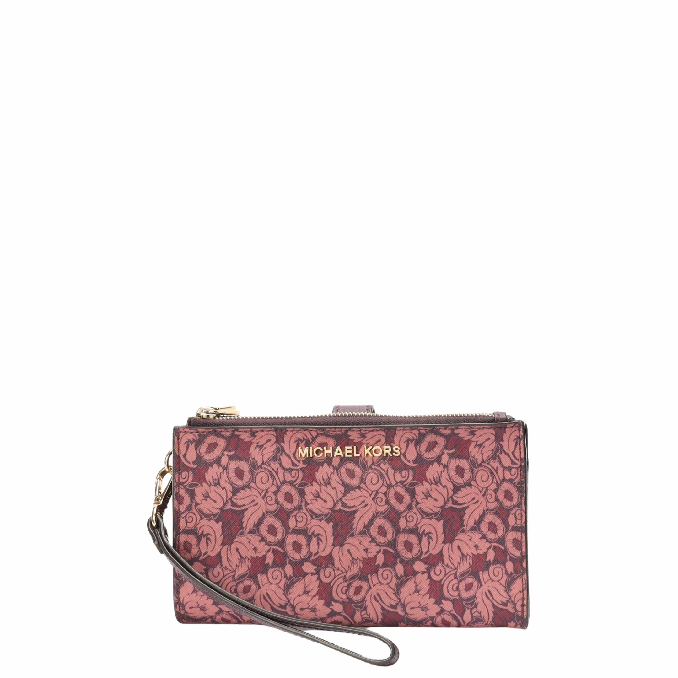 Michael Kors Pink Floral Wallet Wristlet