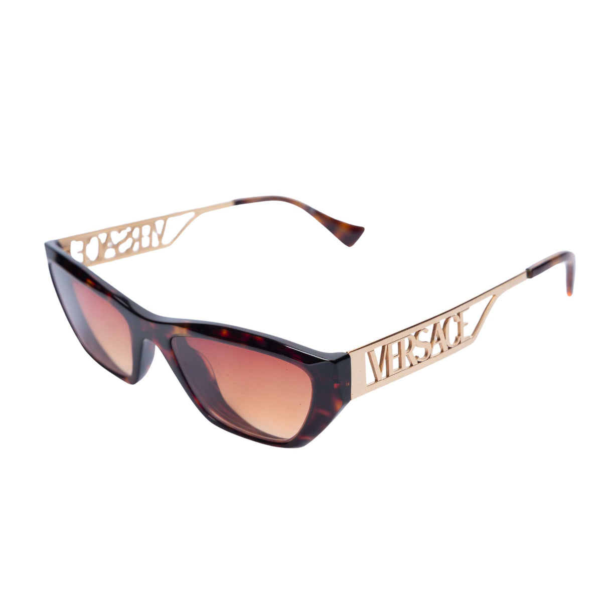 Versace Women's Cat Eye Brown Sunglasses