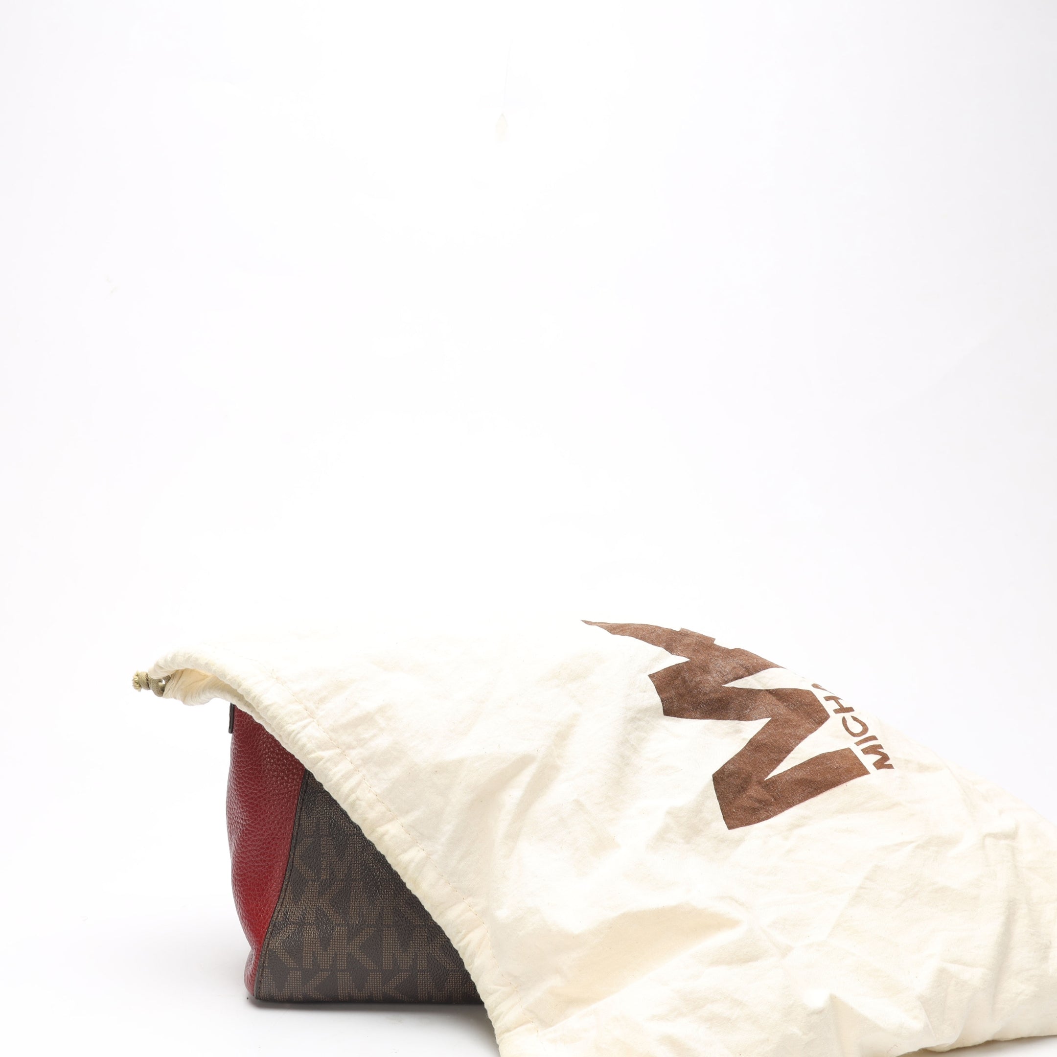 Michael Kors Ciara Red/Brown Signature Logo Satchel