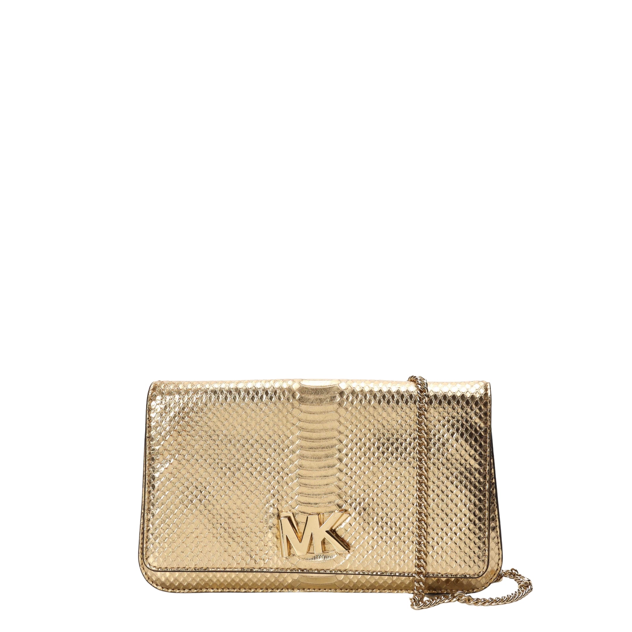 Michael Kors Mott Metallic Gold Chain Clutch