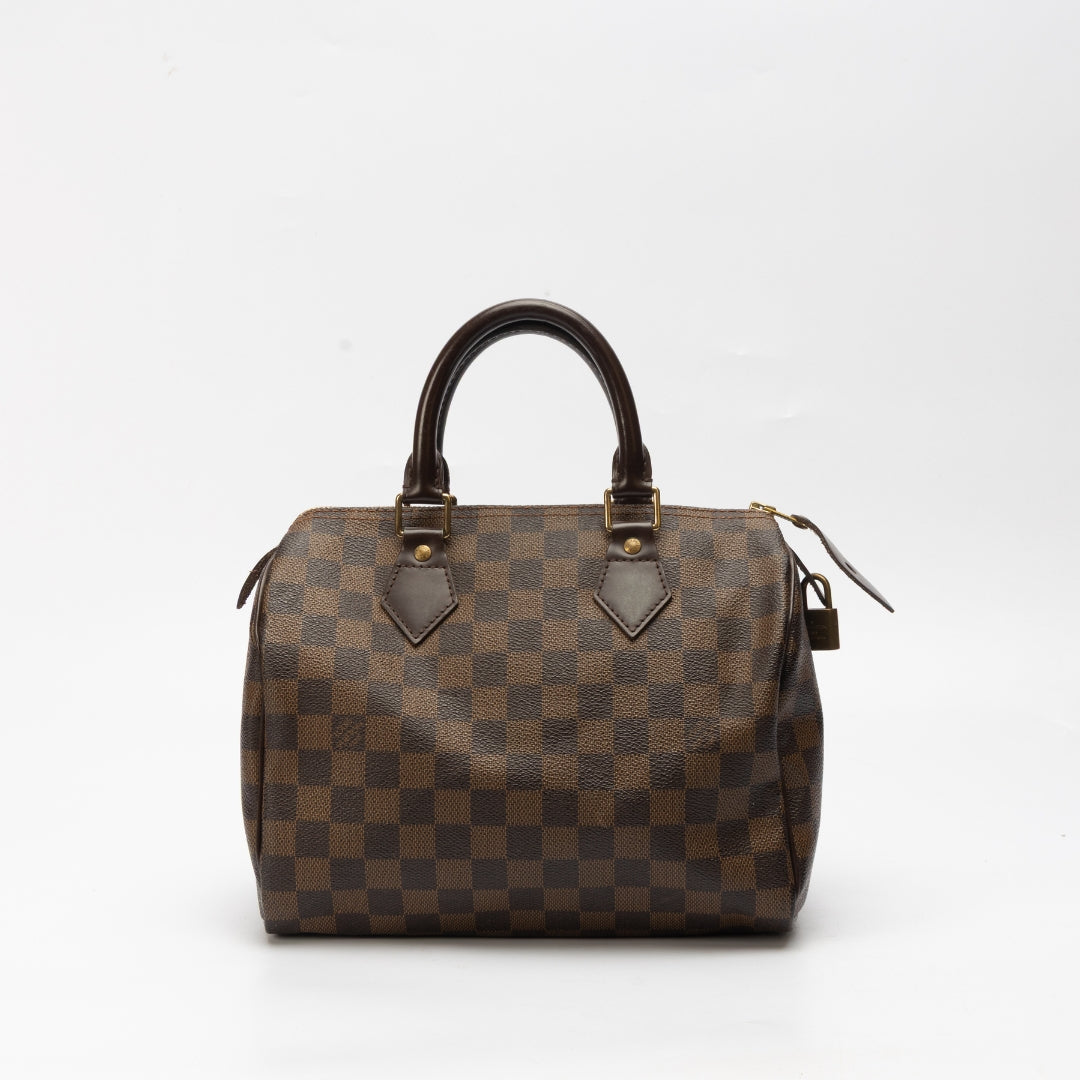 Louis Vuitton Damier Ebene Canvas Speedy 25 Bag