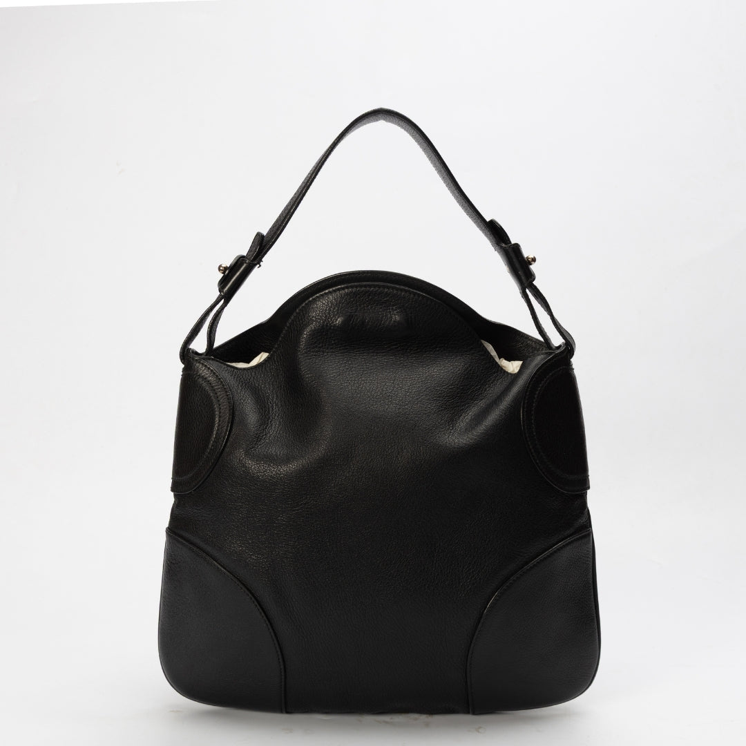 Salvatore Ferragamo Gancini Black Hobo Bag