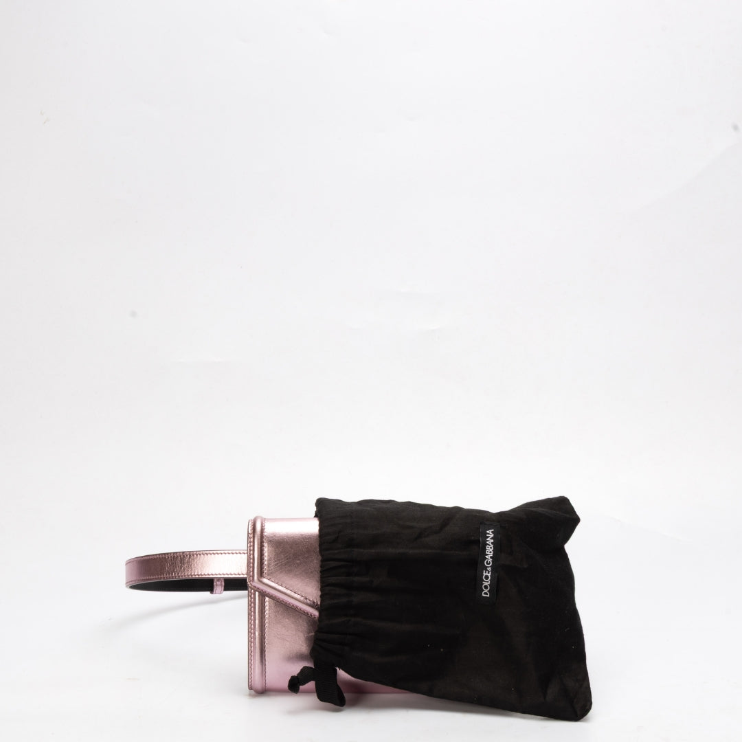 Dolce & Gabbana Metallic Pink Devotion Belt Bag