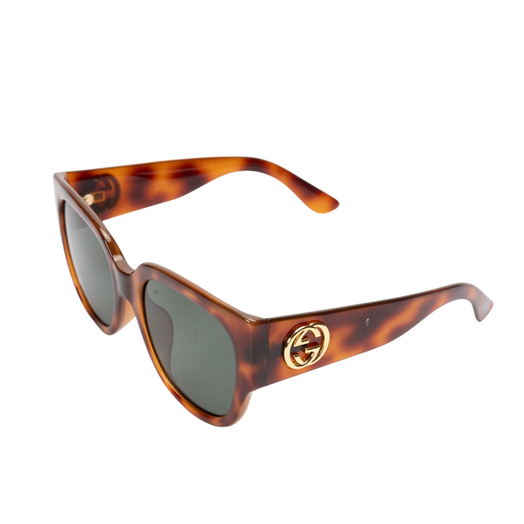 Gucci Brown Tortoise Shell Acetate Oversized Sunglasses