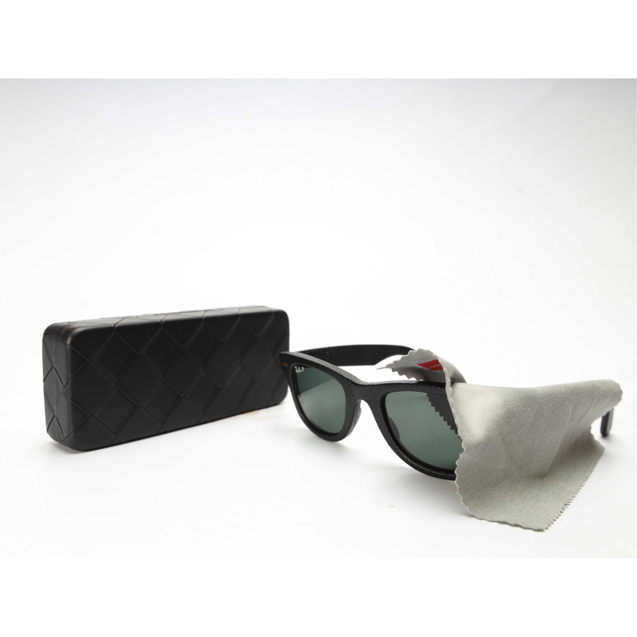 Ray Ban Black Wayfarer Leather Sunglasses