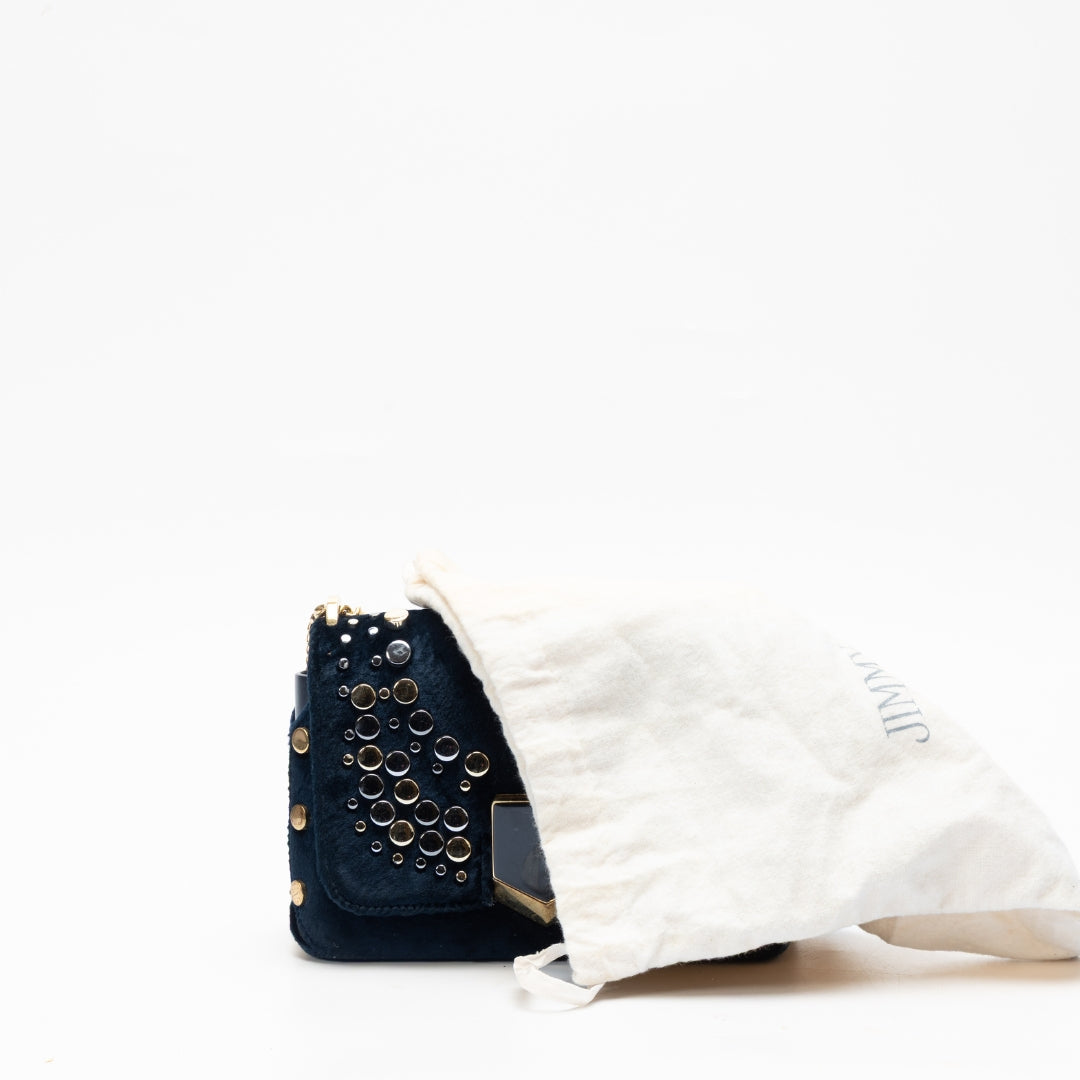 Jimmy Choo Lockett Petite Velvet Crossbody Bag