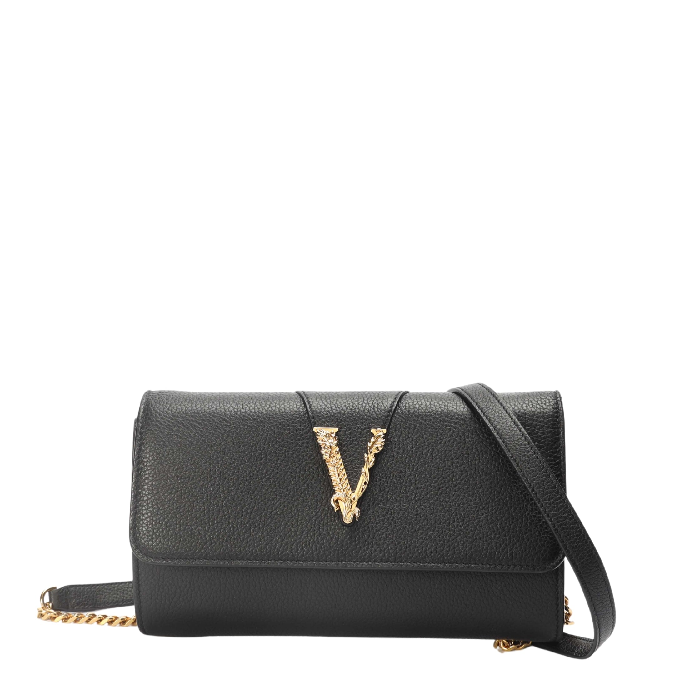 Versace Black Virtus Clutch Crossbody Bag