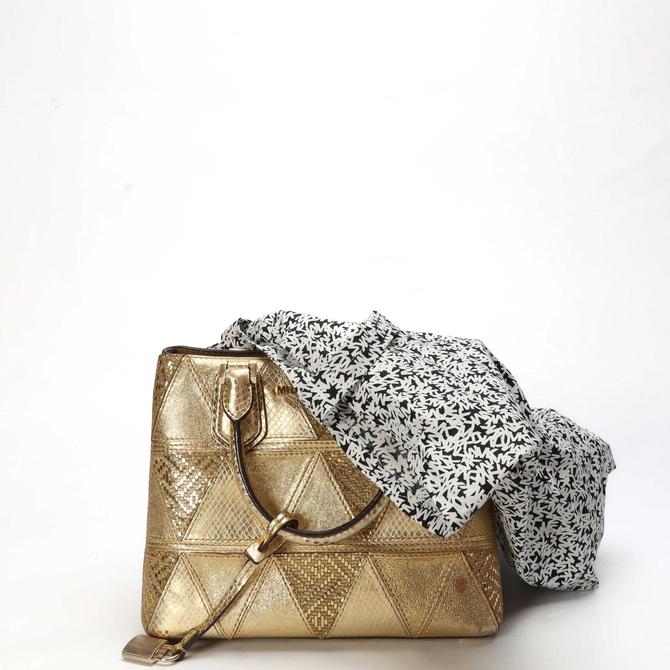 Michael Kors Mercer Metallic Patchwork Satchel