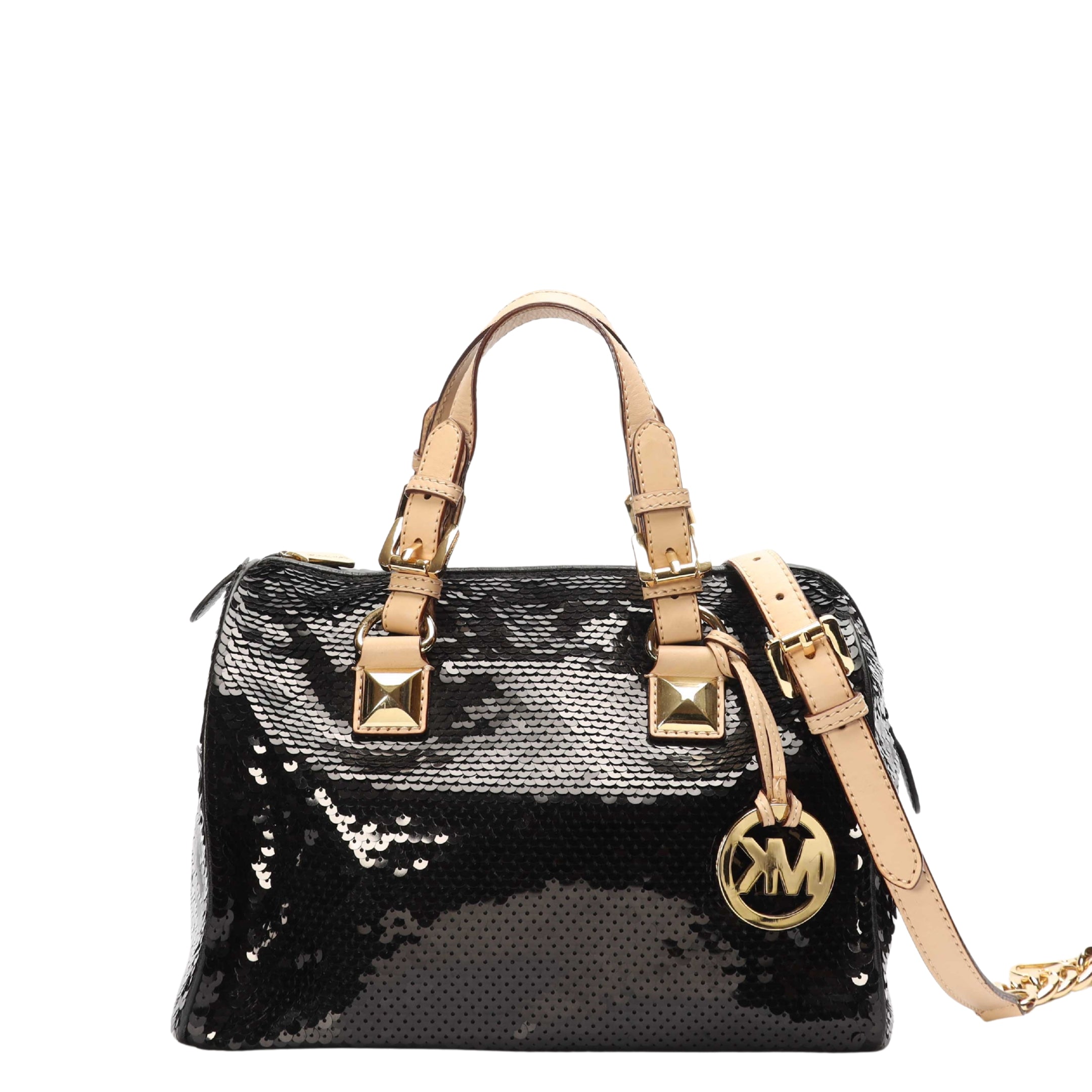 Michael Kors Grayson Sequin Black Satchel