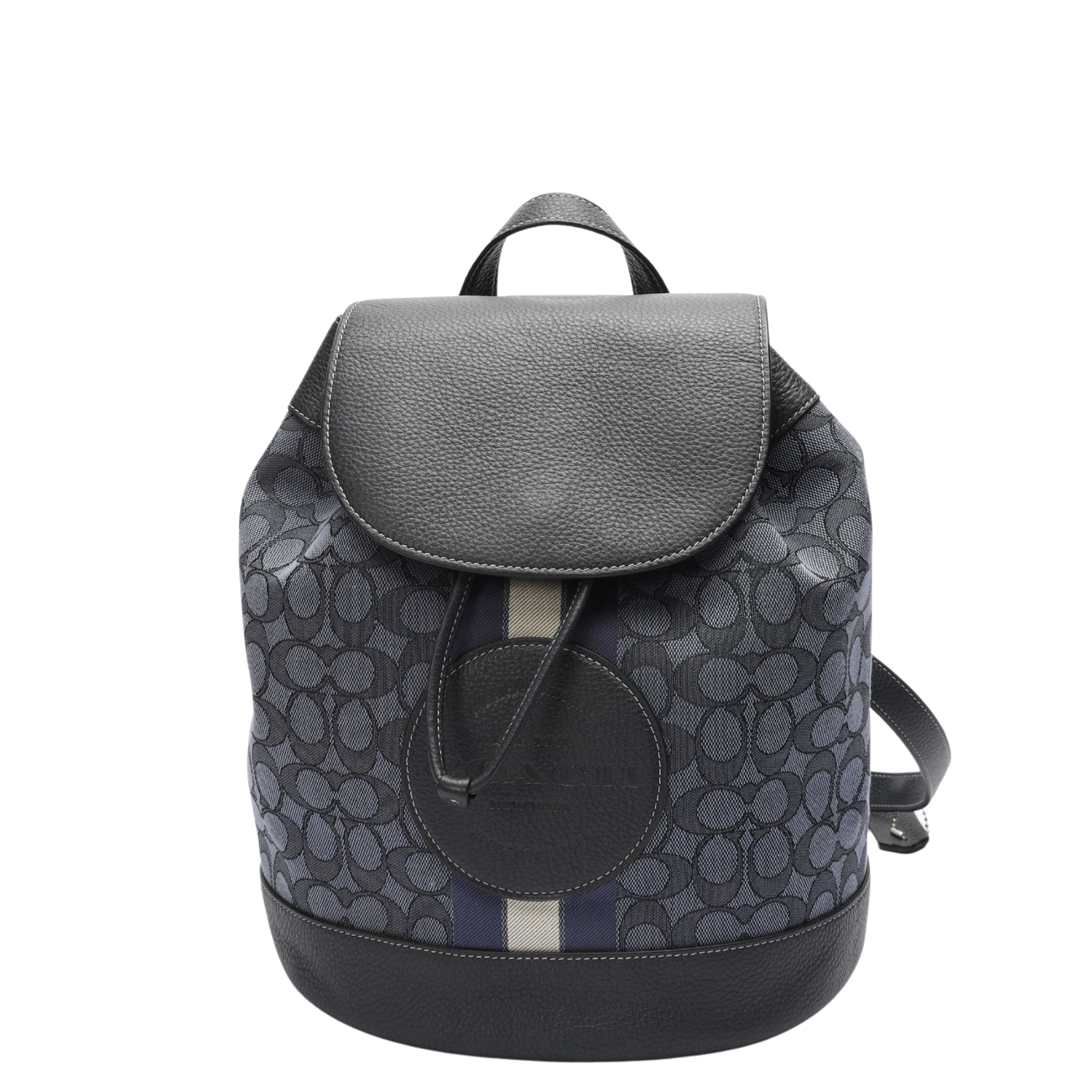 Coach Dempsey Navy Drawstring Backpack