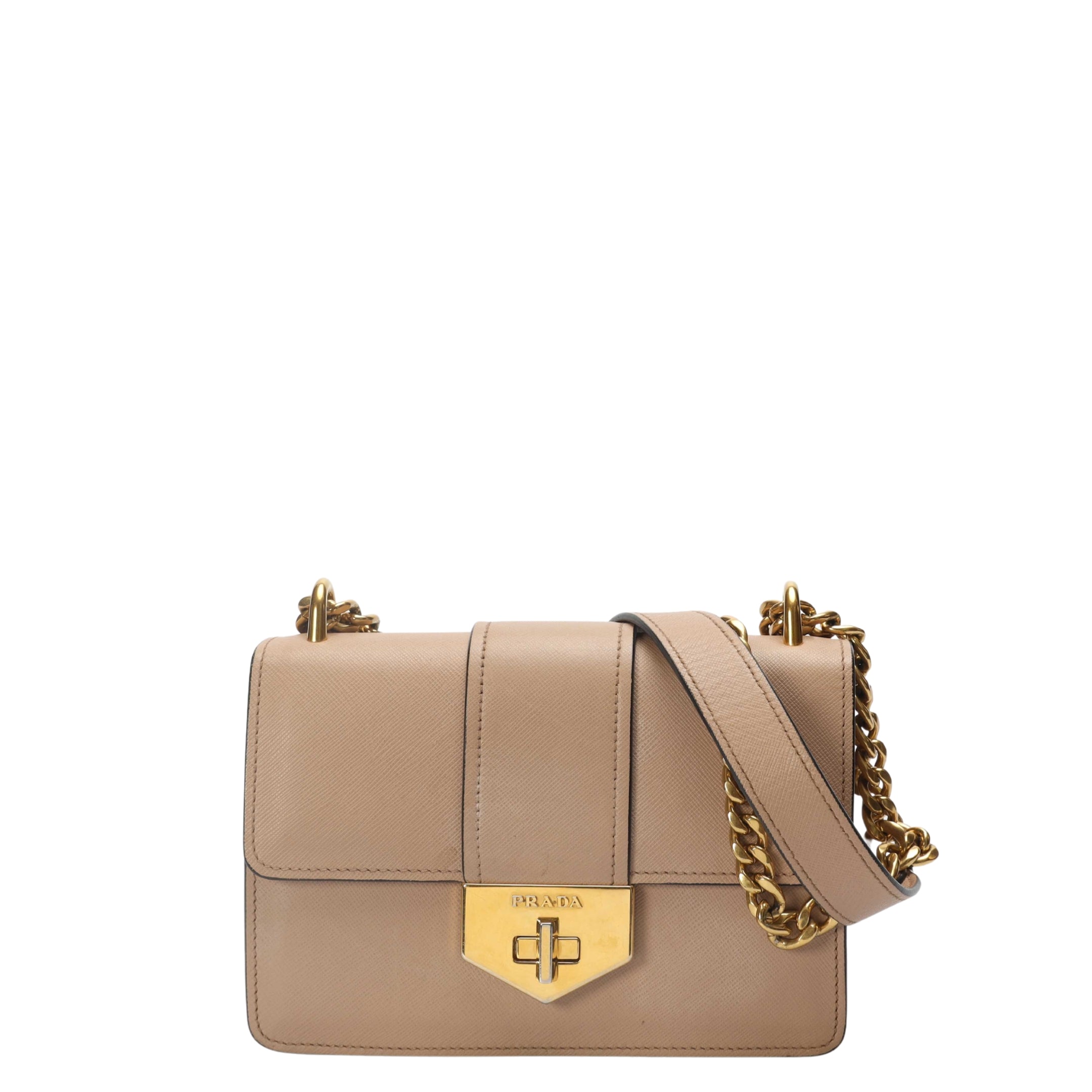 Prada Beige Flap Shoulder Bag
