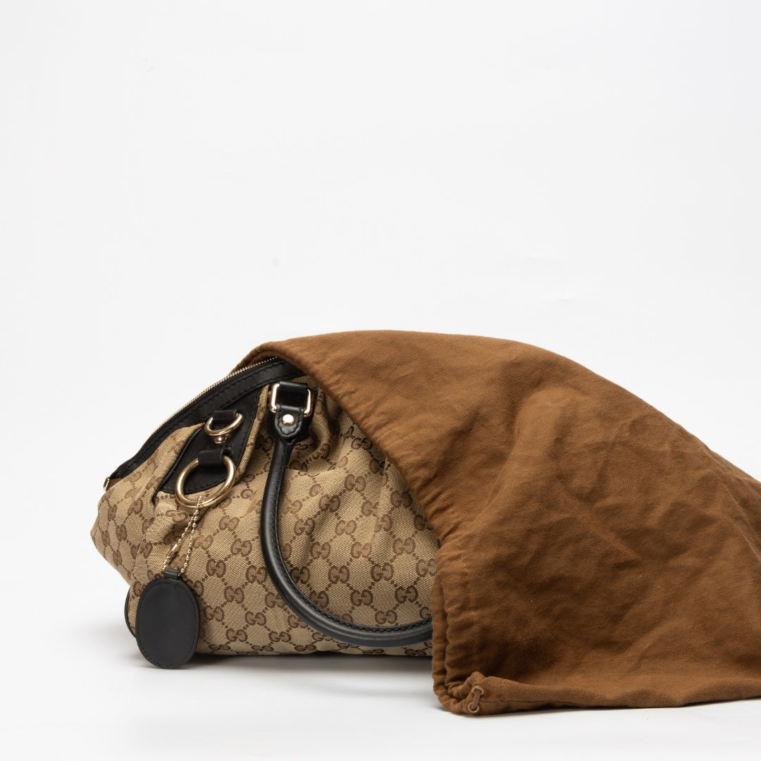 Gucci GG Canvas and Leather Medium Sukey Hobo