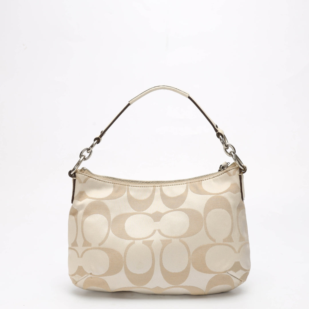 Coach White Canvas Kristin Hobo Bag