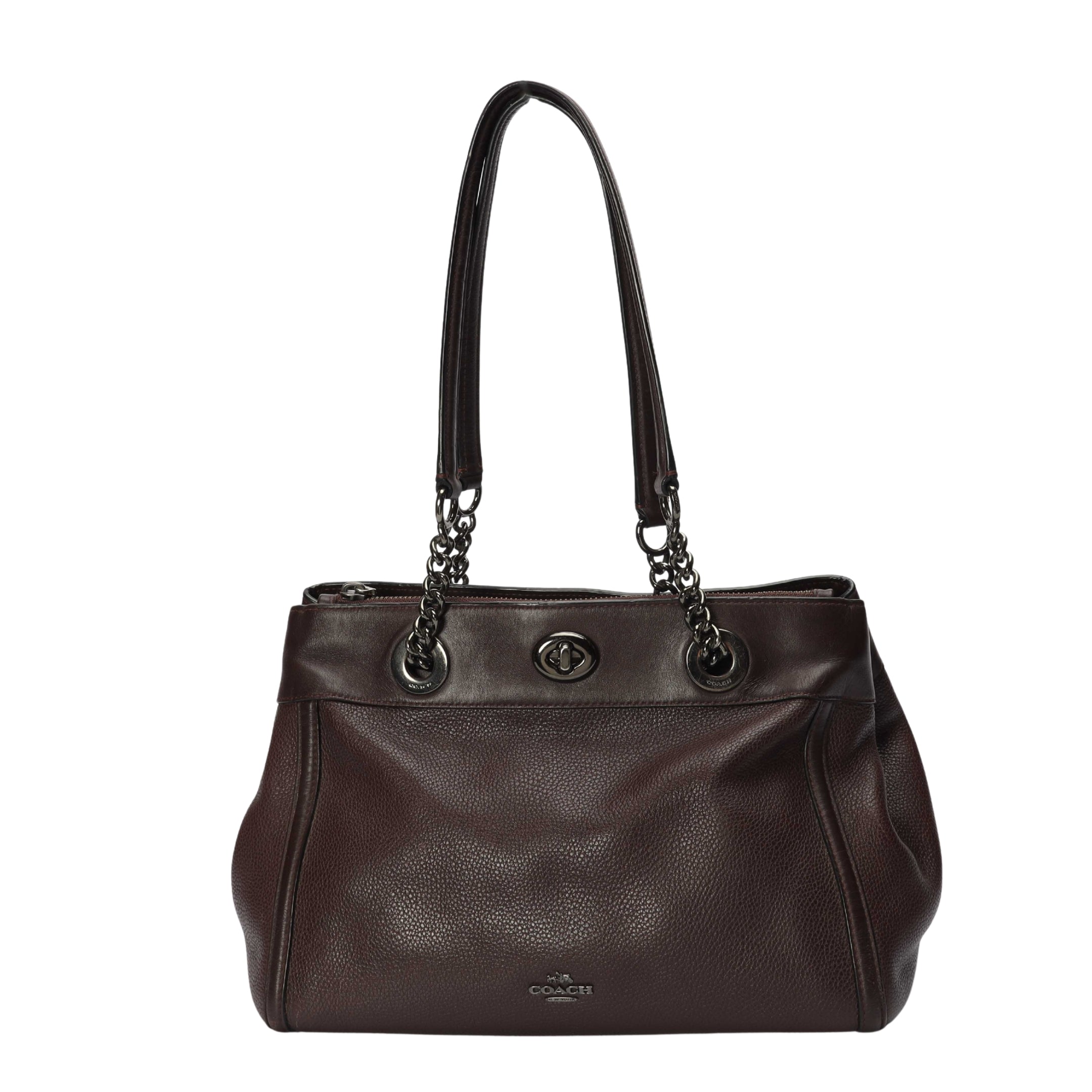 Coach Brown Turnlock Edie Shoulder Bag