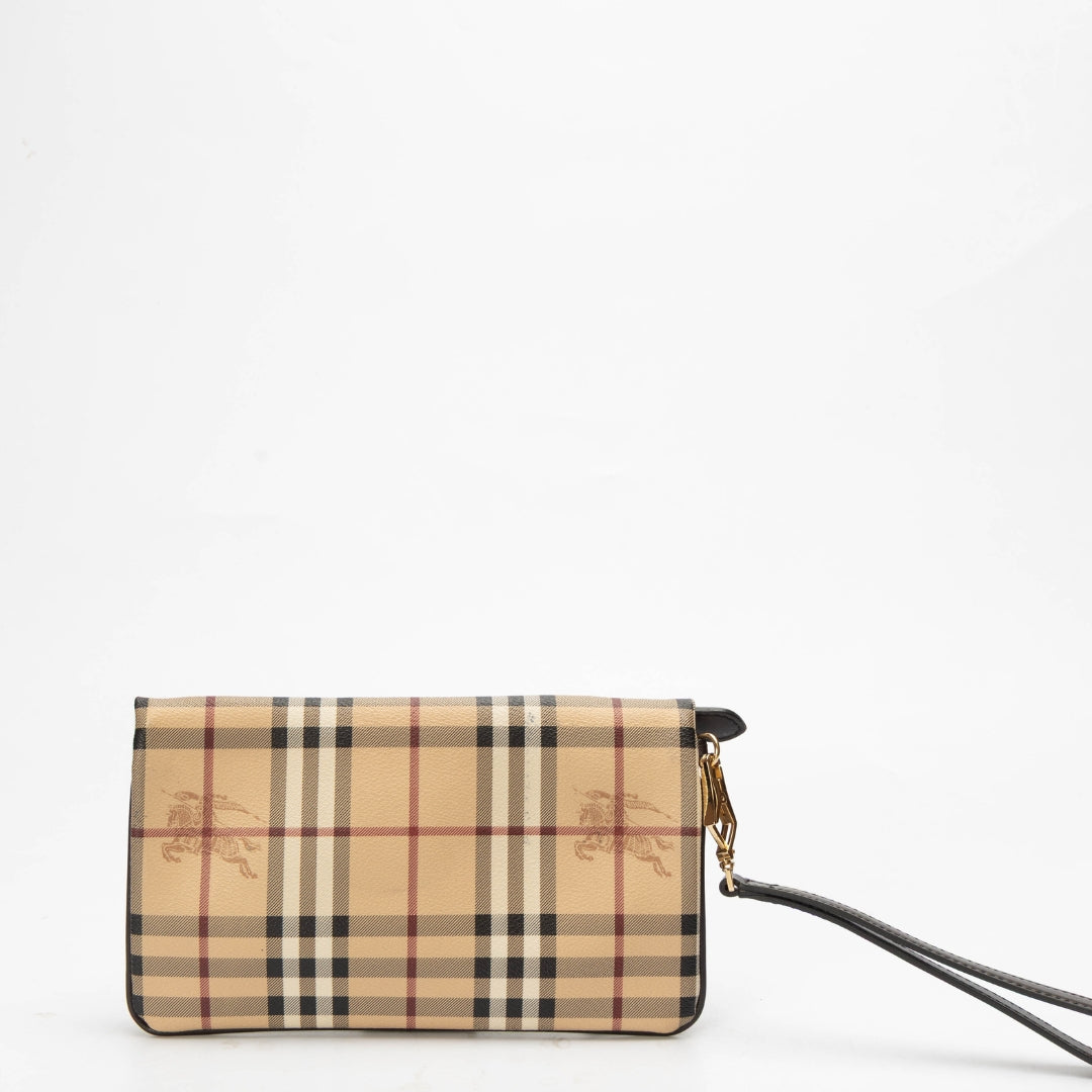 Burberry Haymarket Check Adeline Folding Wristlet