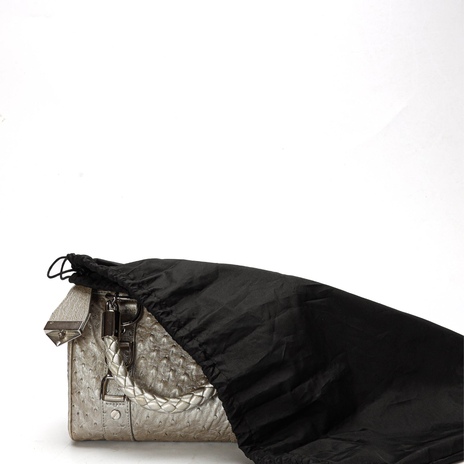 Versace Tag Ostrich Madonna Satchel