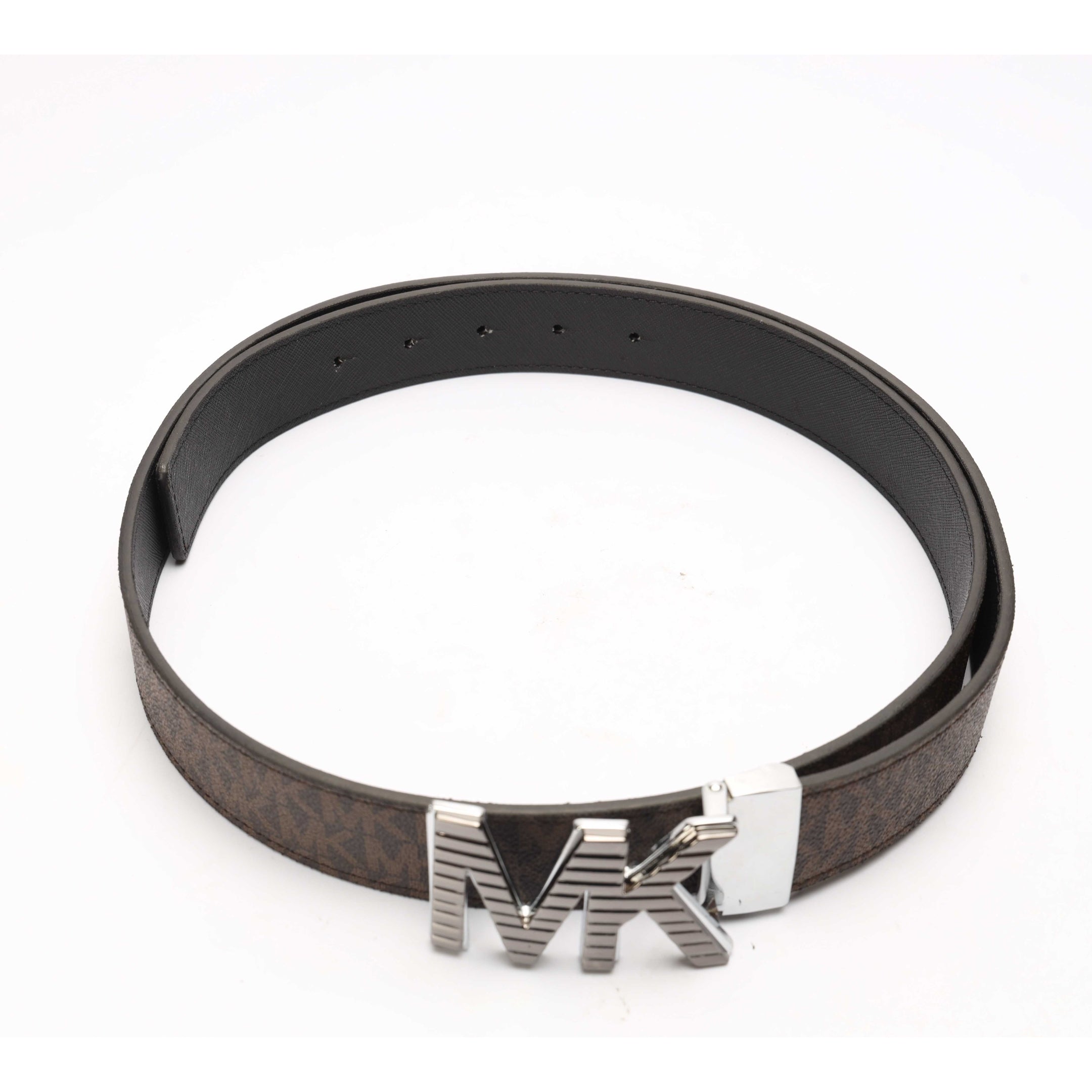Michael Kors Brown Logo Reversible Leather Belt