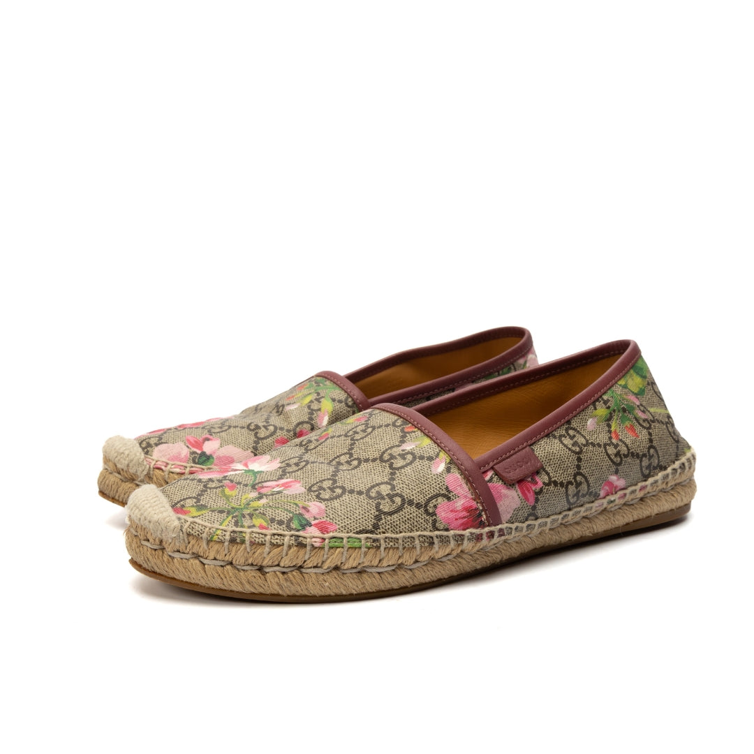 Gucci GG Supreme Bloom Canvas Espadrille Flats