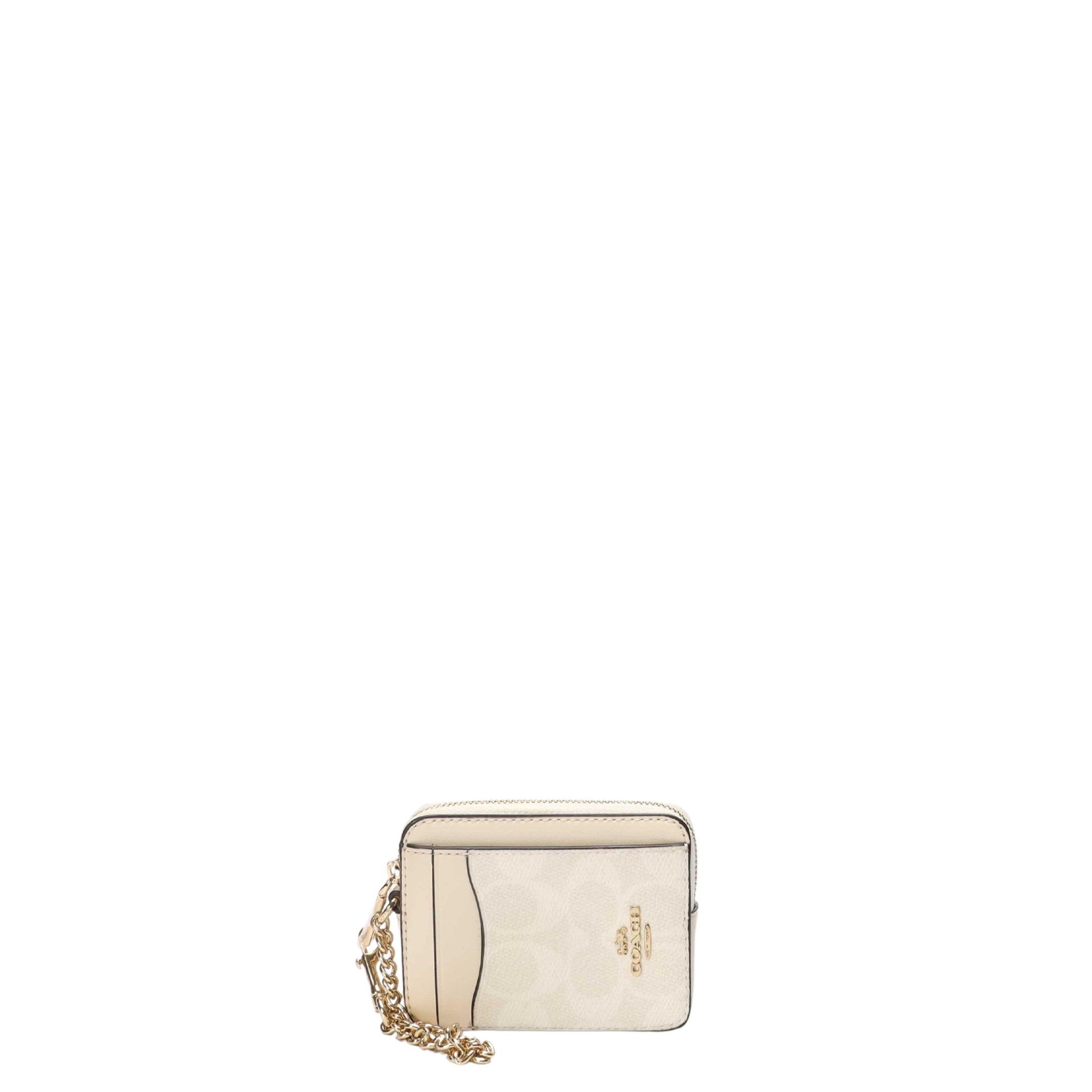 Coach Signature Canvas Zip Card Case