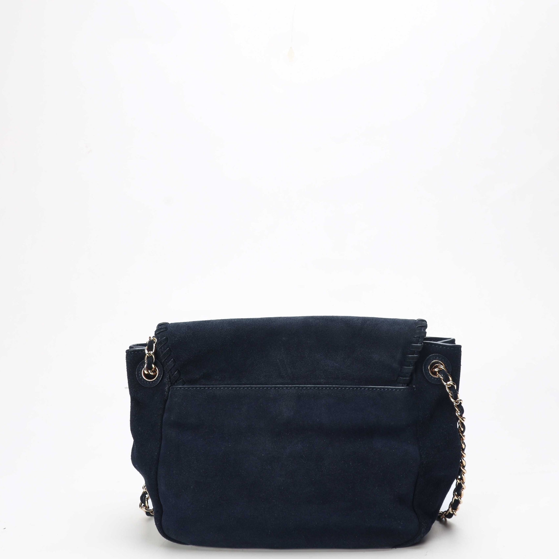 Tory Burch Marion Navy Suede Flap Shoulder Bag