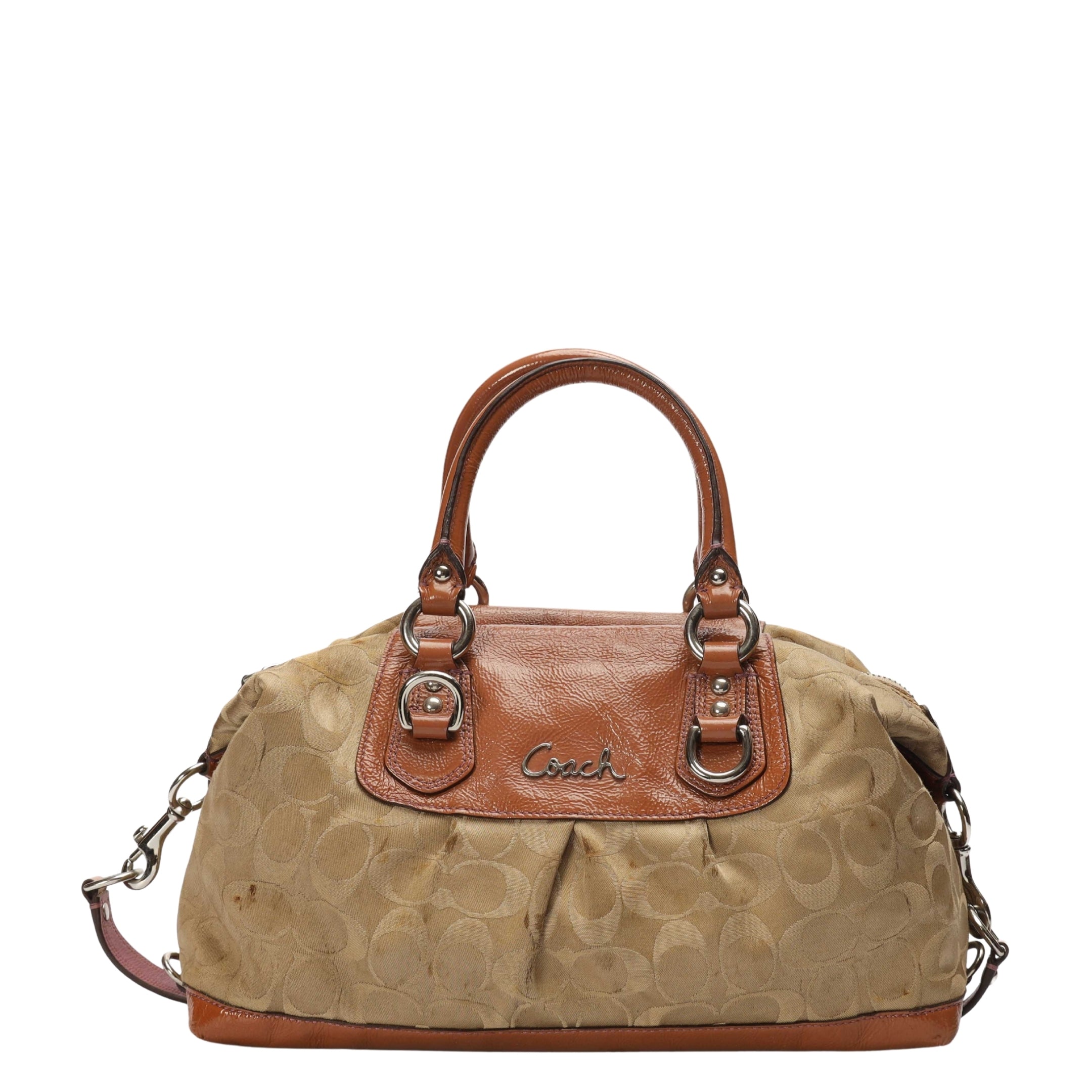 Coach Ashley Beige Logo Satchel