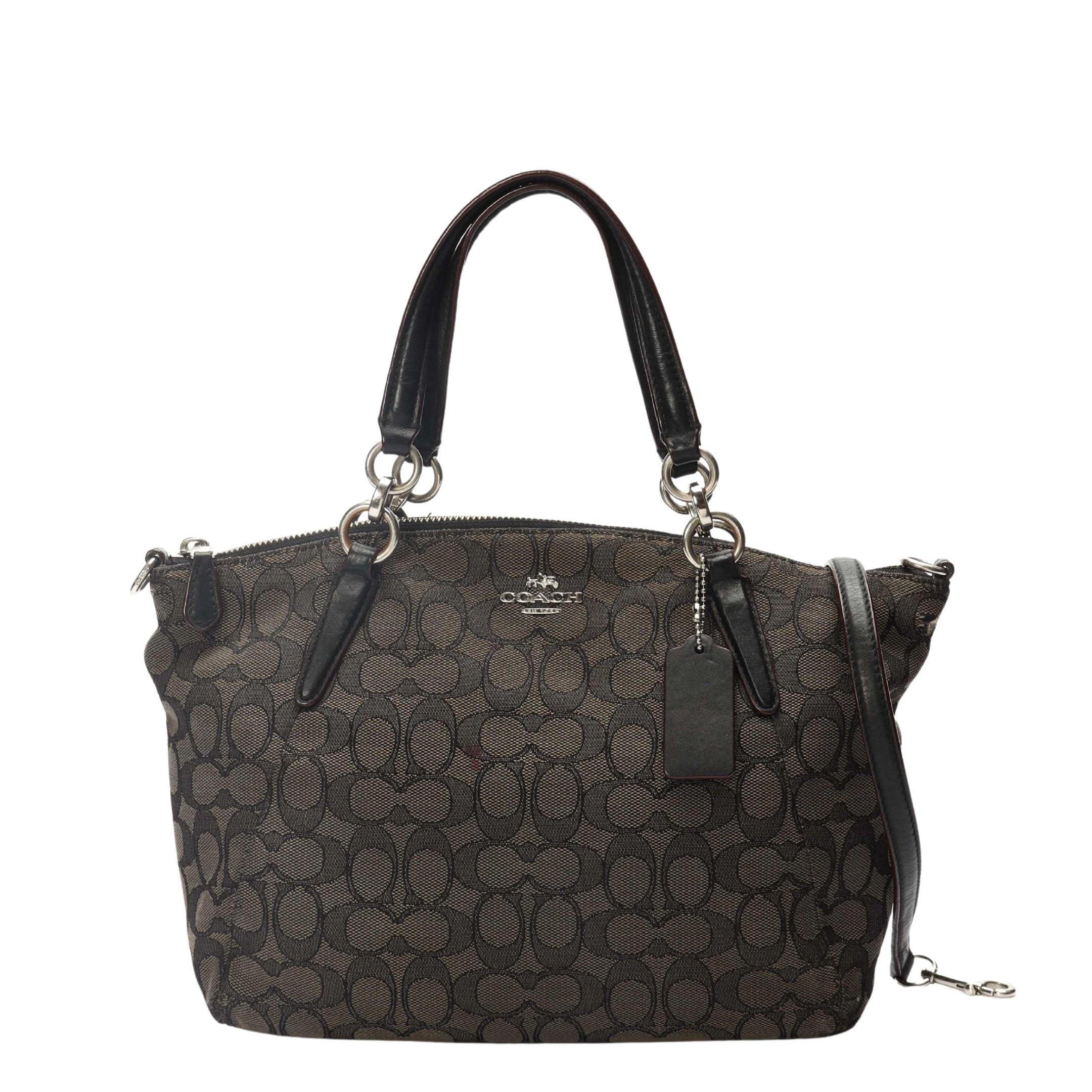 Coach Grey/Black Canvas Kelsey Satchel