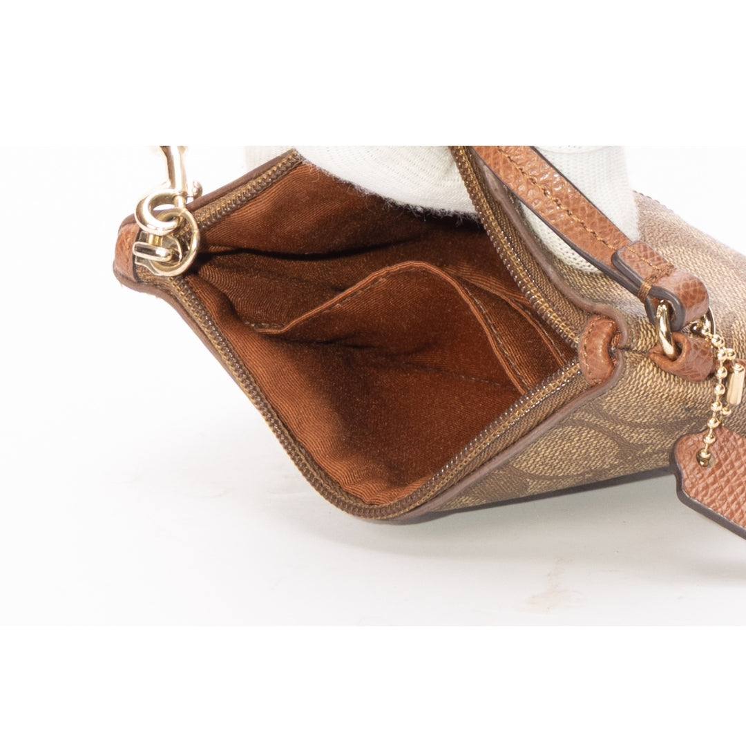 Coach Signature Canvas Zip Wristlet